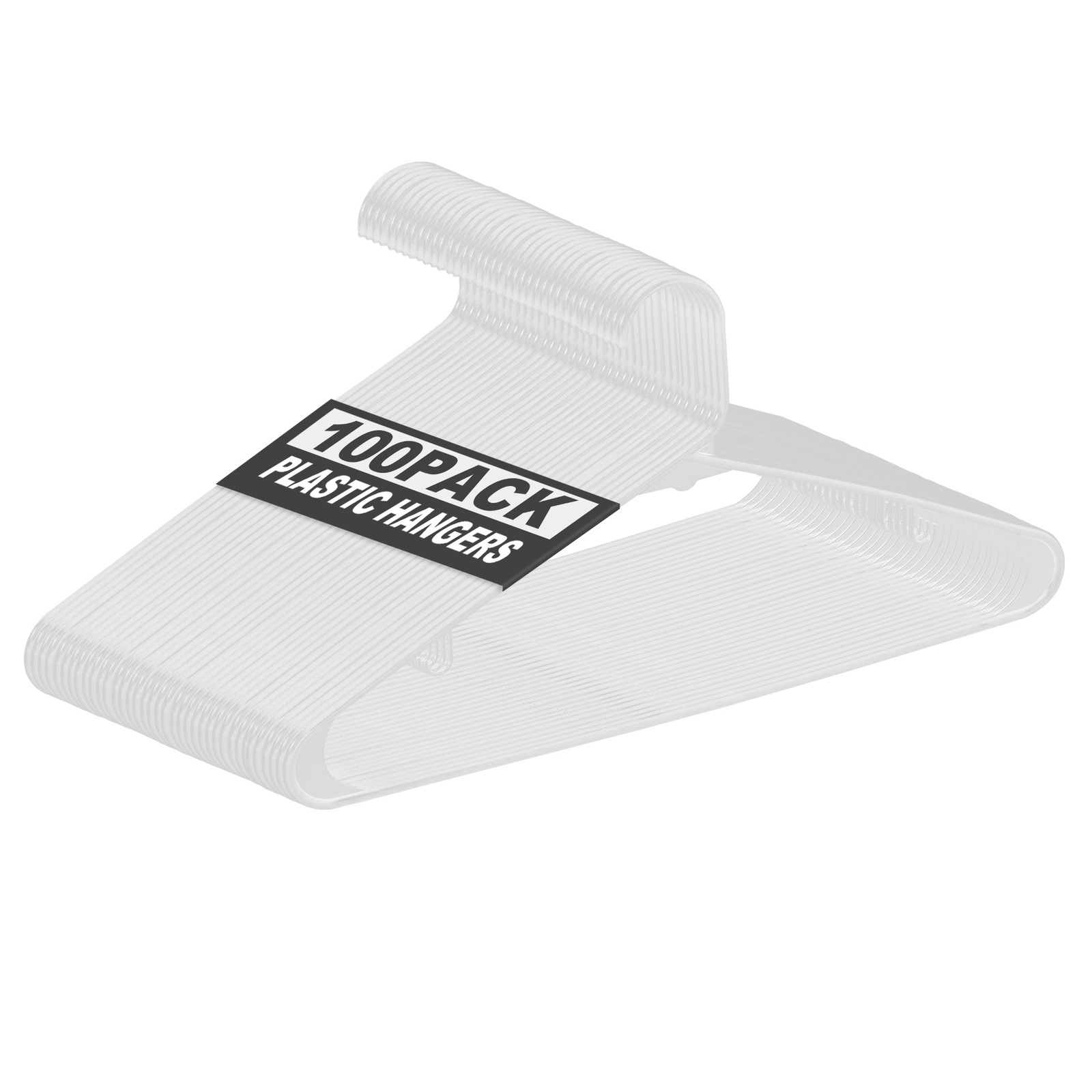 White Plastic Hangers 100 Pack Clothes Hangers with Non Slip Hooks Lightweight