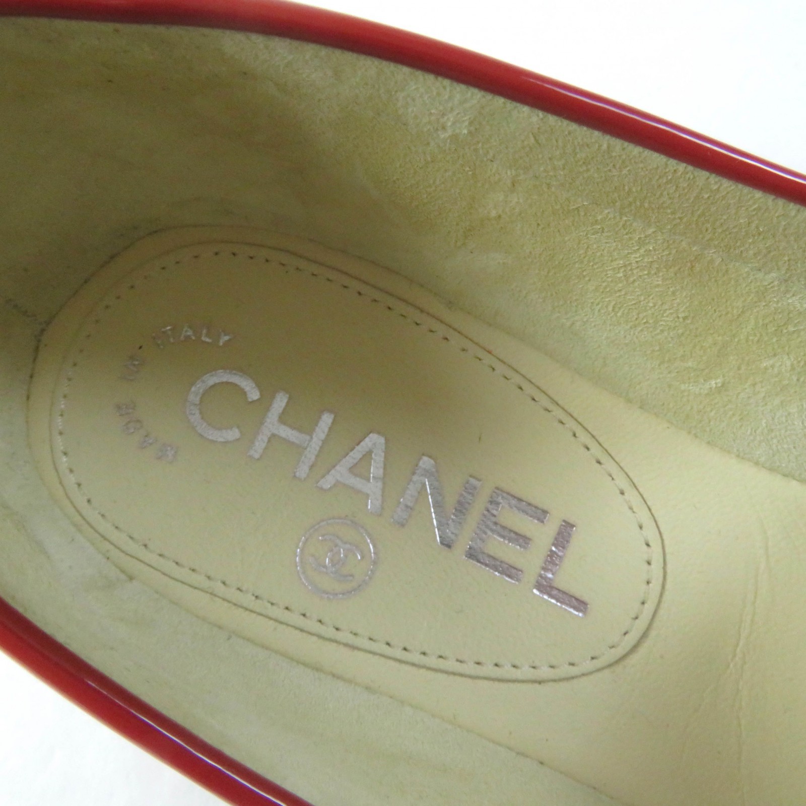 Chanel Patent Leather Loafers Red Silver 35 1/2C – DUTY FREE