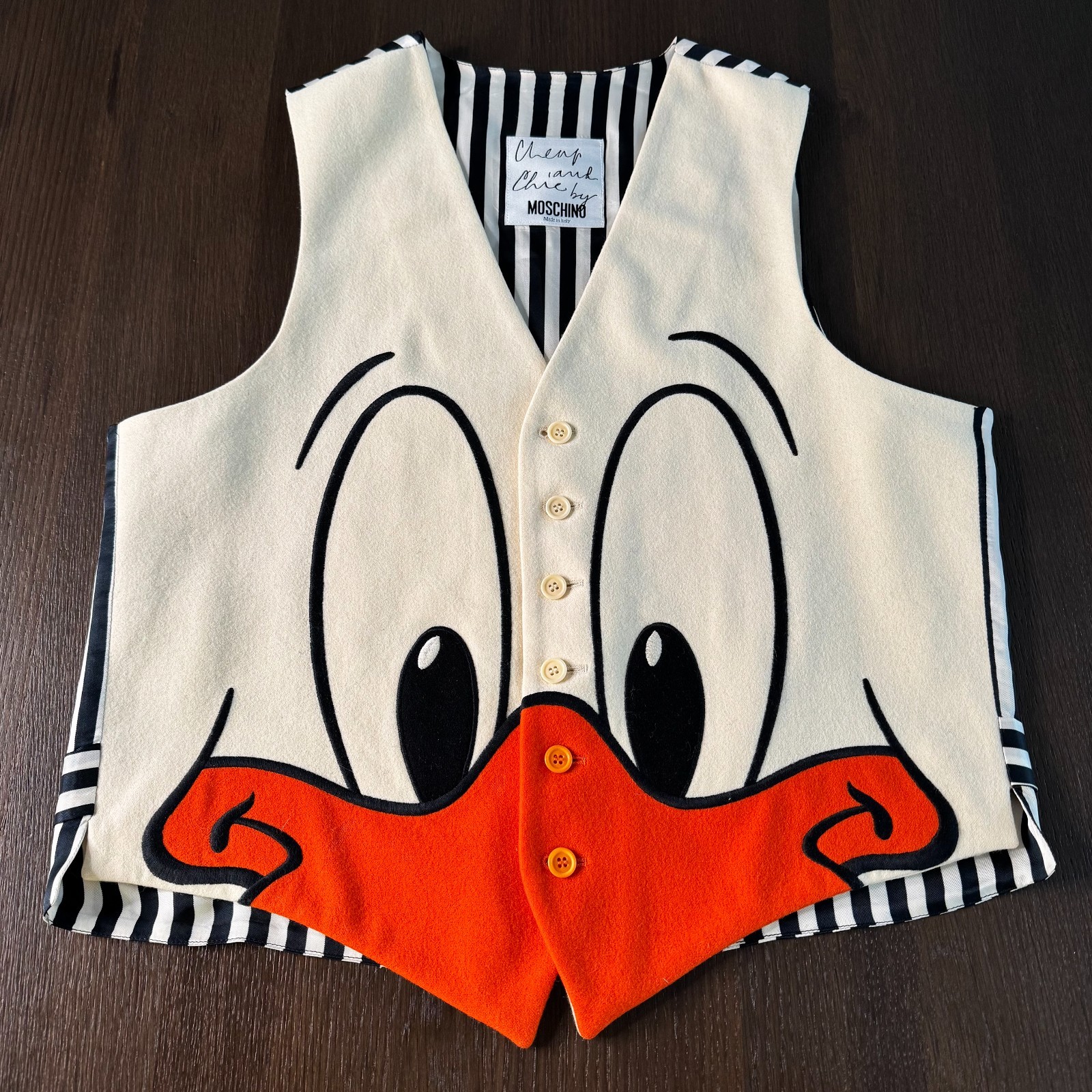 MOSCHINO CHEAP and CHIC wool vest Donald Duck size 50 from F/W 1993/94