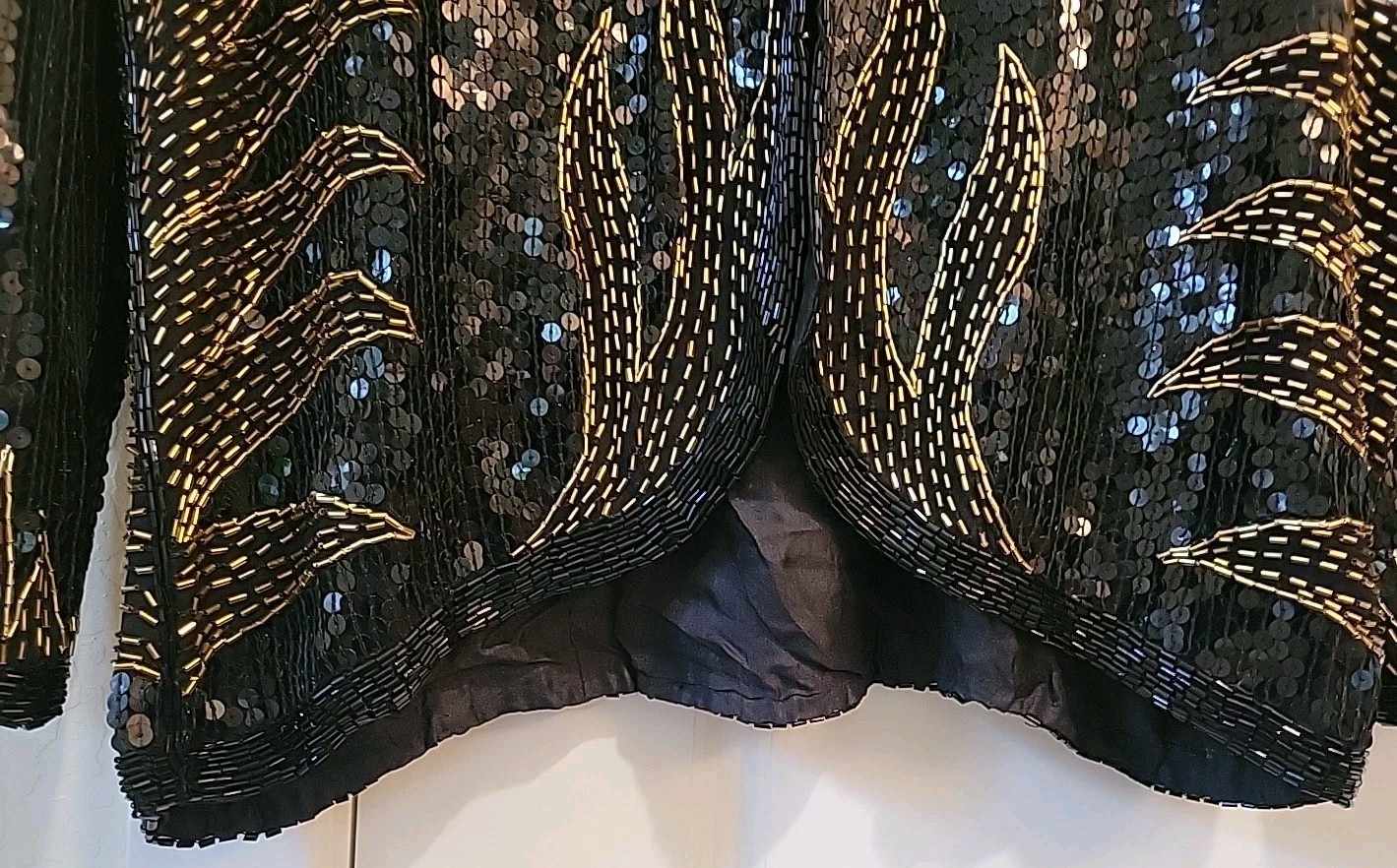 NWT silk VTG Creative Creations Beaded Sequin Deco Glamour Shirt Jacket Gold