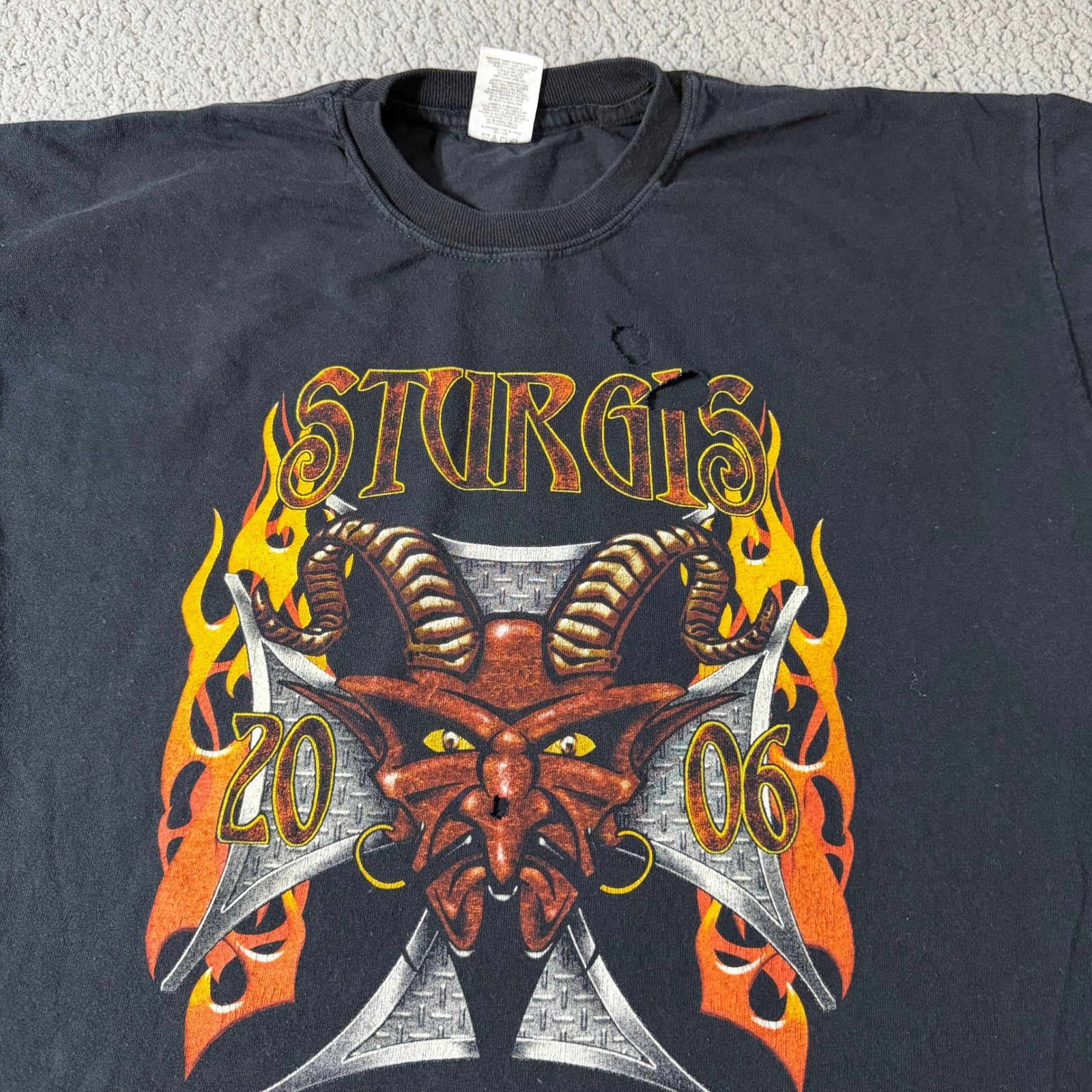 Vintage Jerzees Sturgis 2006 Motor Classic Biker T-Shirt Black Mens XL
