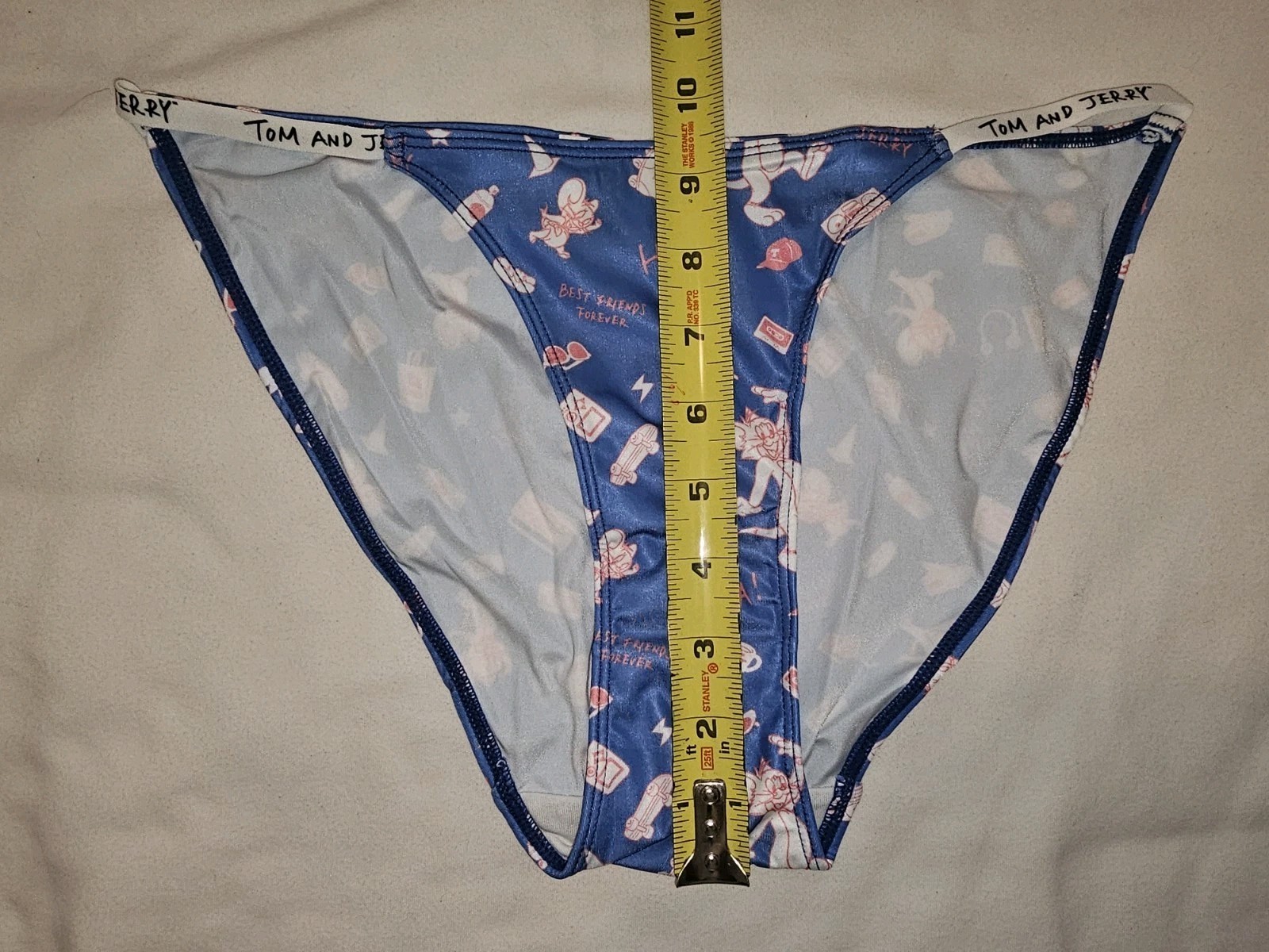 Vintage Cartoon Super Soft String Bikini Panties. Size Large