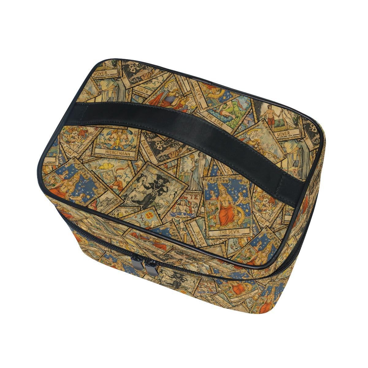 Makeup Train Cases Old Colorful 6.5x9x6.2 Inch (Pack of 1), Tarot