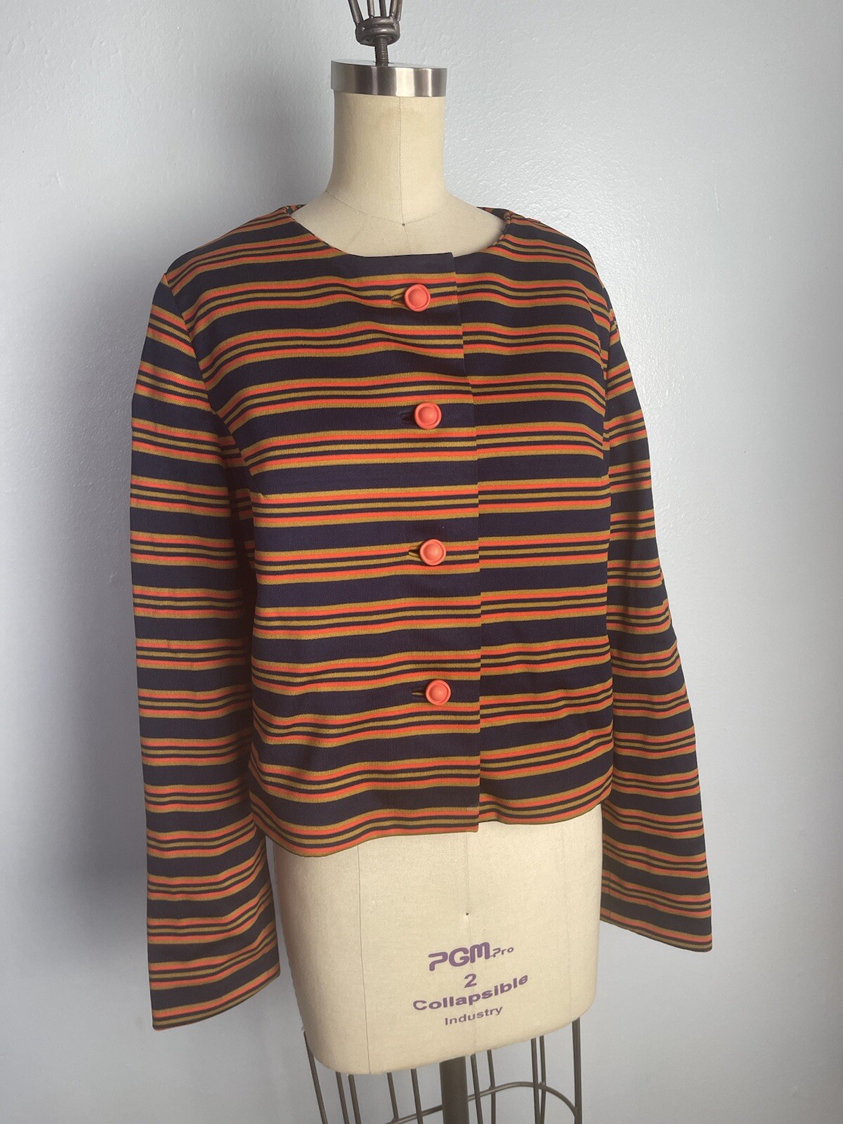 First of Fall Striped Late 60s 1960s Jacket Vintage