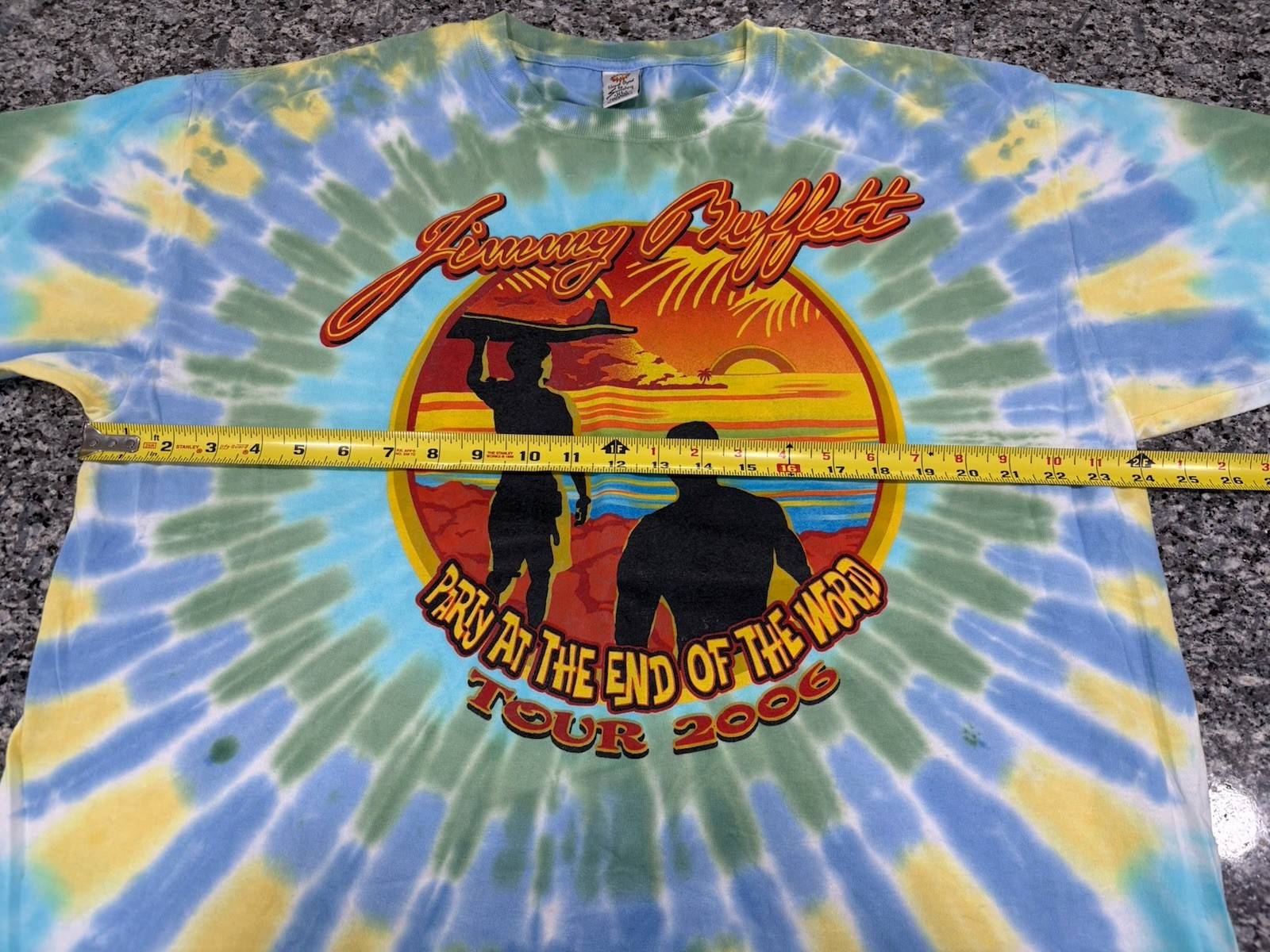VTG 2006 JIMMY BUFFETT PARTY @ END WORLD TIE DYE T SHIRT XL CONCERT TOUR Y2K