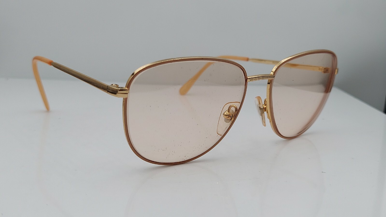 Vintage Cottet 1551 Gold Beige Metal Oval Sunglasses FRAMES ONLY USA