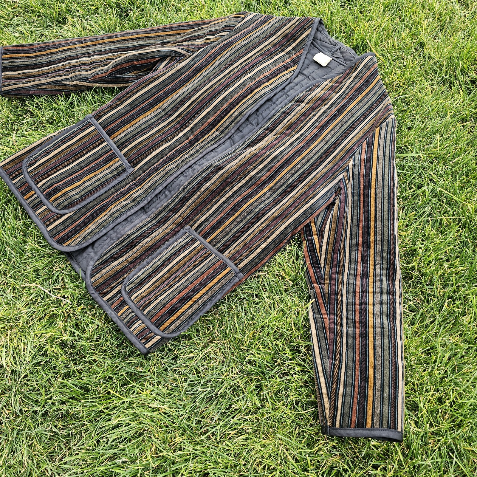 Vintage Striped Velveteen Jacket Possibly gallery Brand RN-25141 Size MEDIUM M