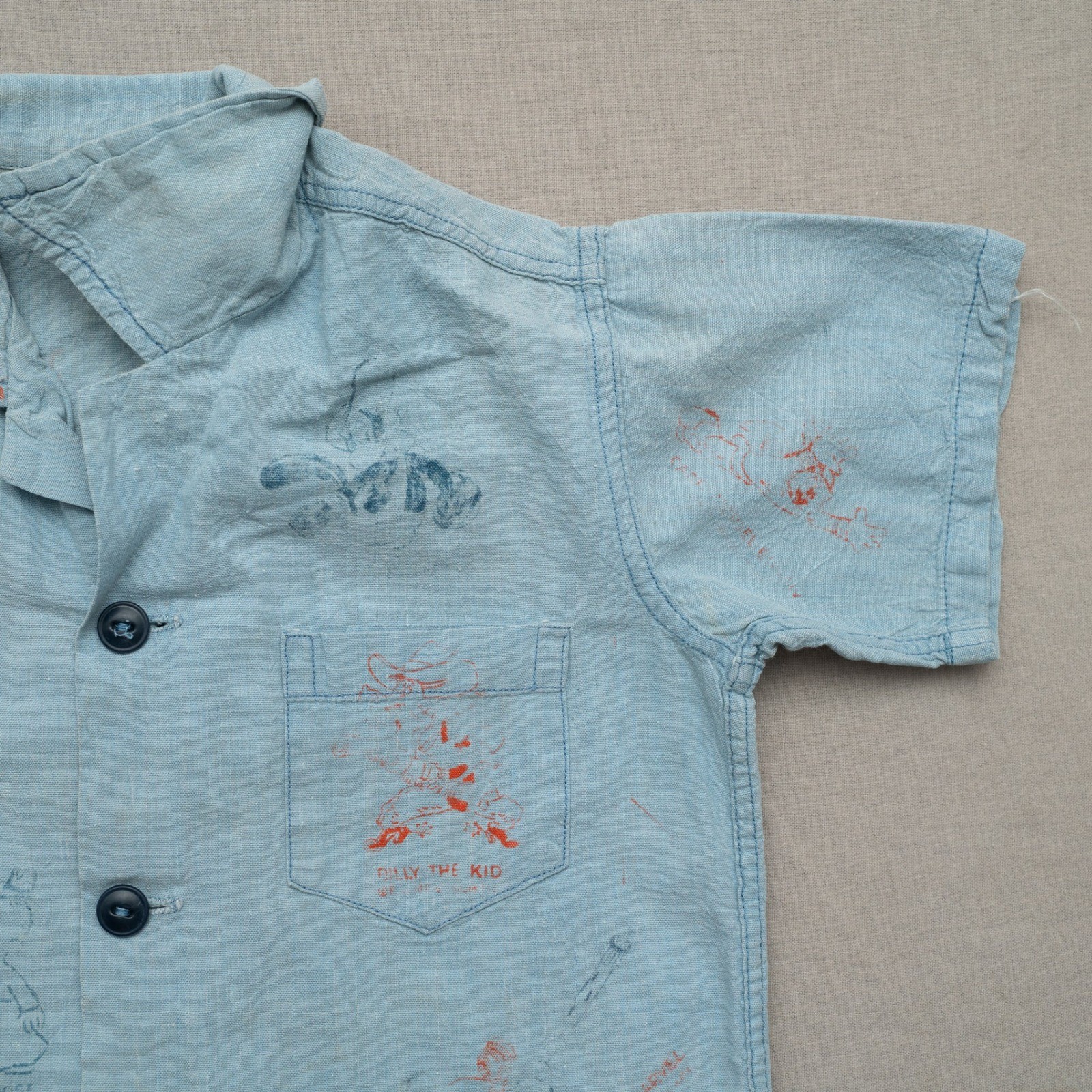 Vintage 50s 60s Jack Jar Togs Gronups Camp Collar Test Print Cartoon Button Up