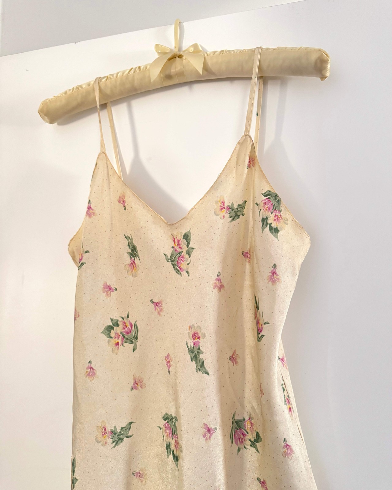 Vintage 70s Joseph Magnin Cream/Yellow Silk Floral Tank Top | Size XS-S