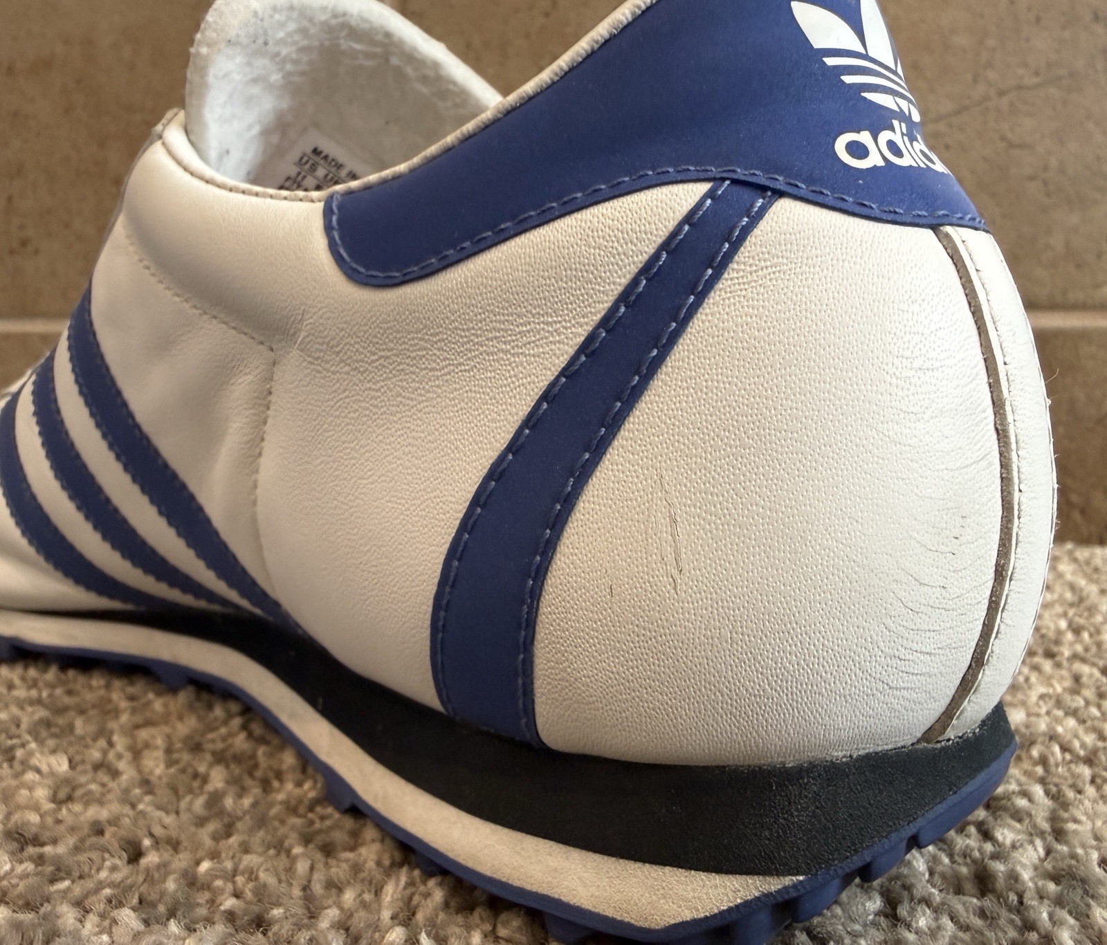 Vintage Retro Adidas ’03 Nite Jogger White/Blue Mens US 11 Art 678547 Very Nice!