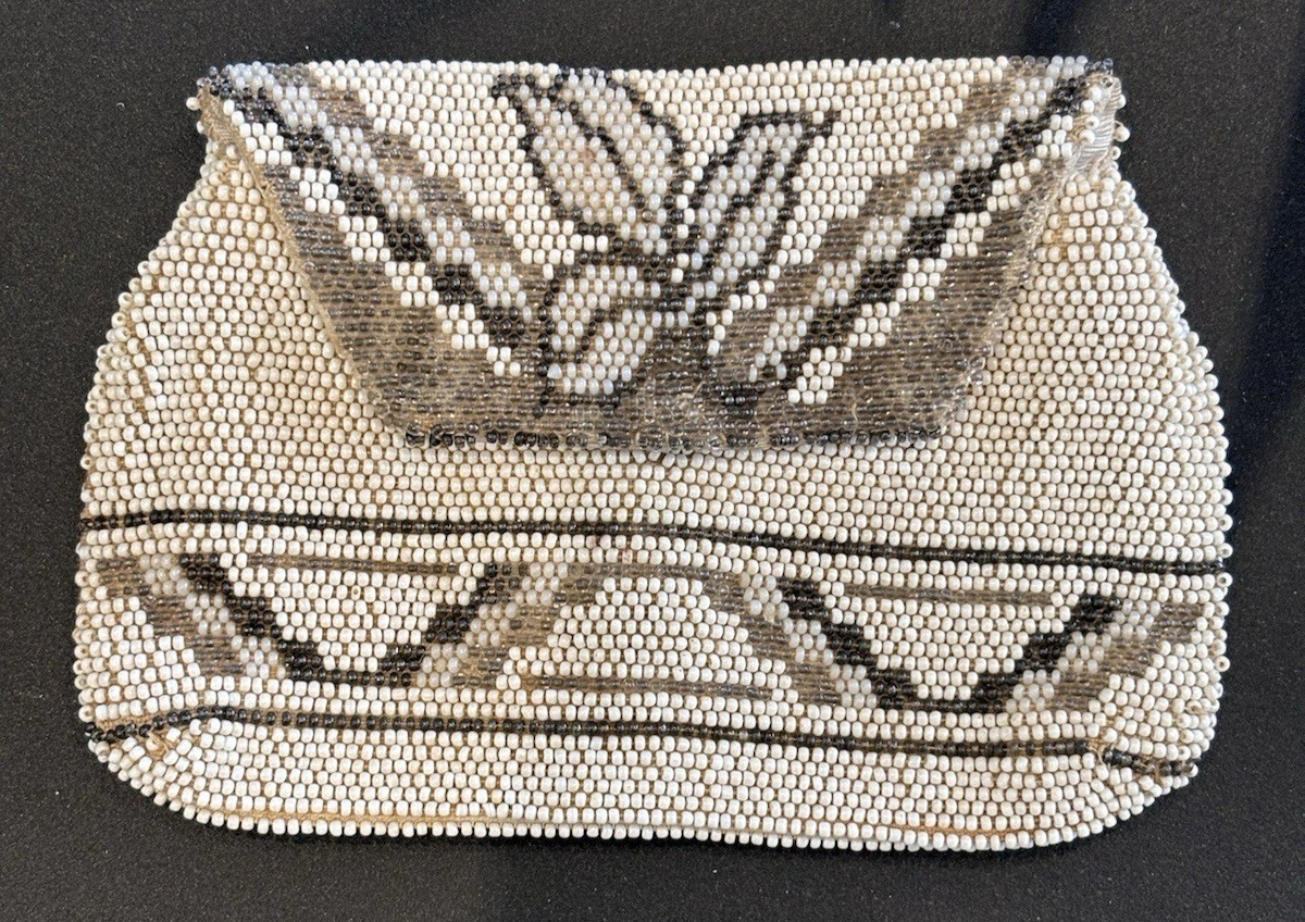 vintage Art Deco beaded clutch bag from Czechoslovakia
