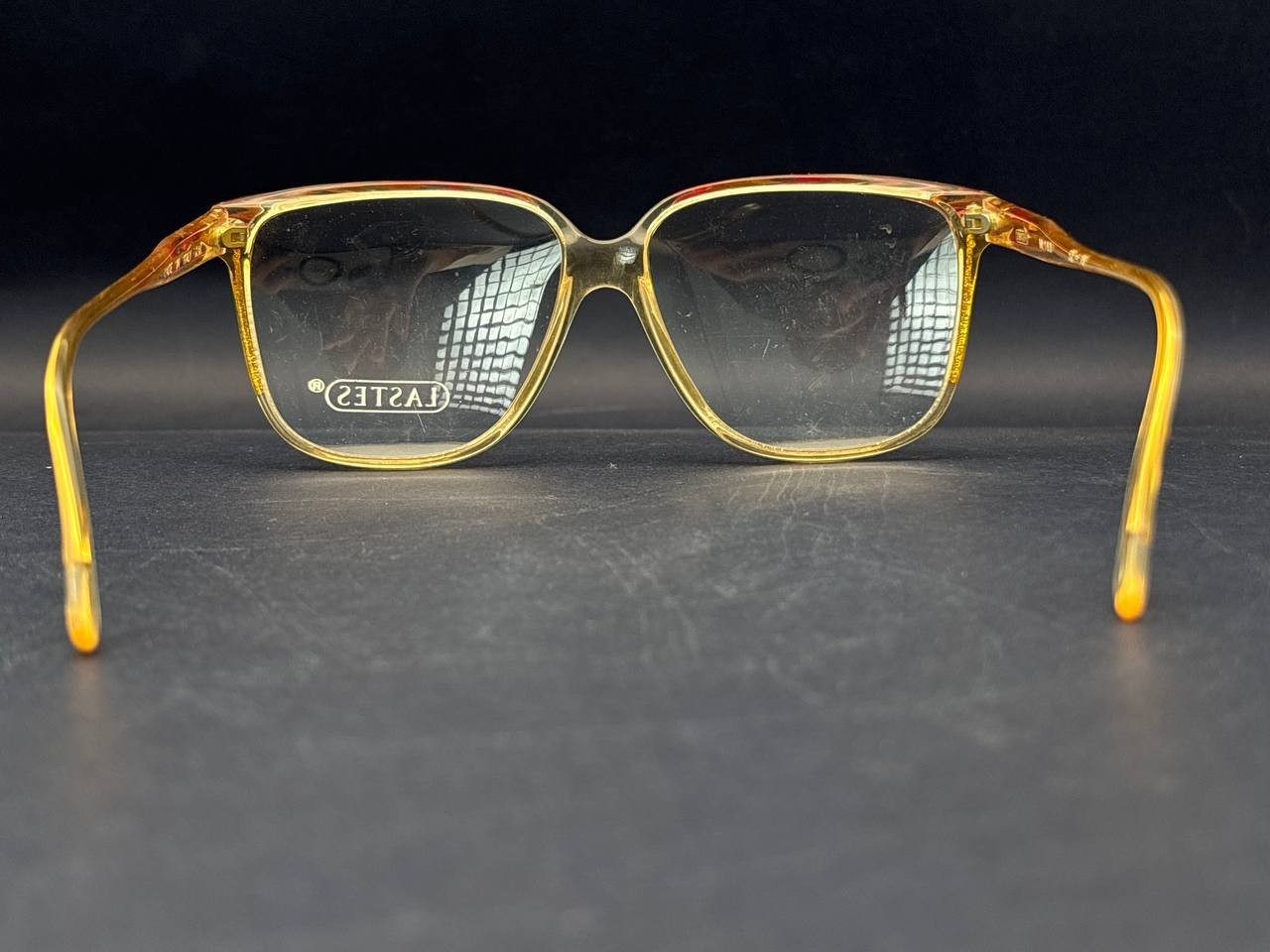 Vintage Lastes M-163 Eyeglasses Frame Clear Yellow Italy NOS 52-18 Women