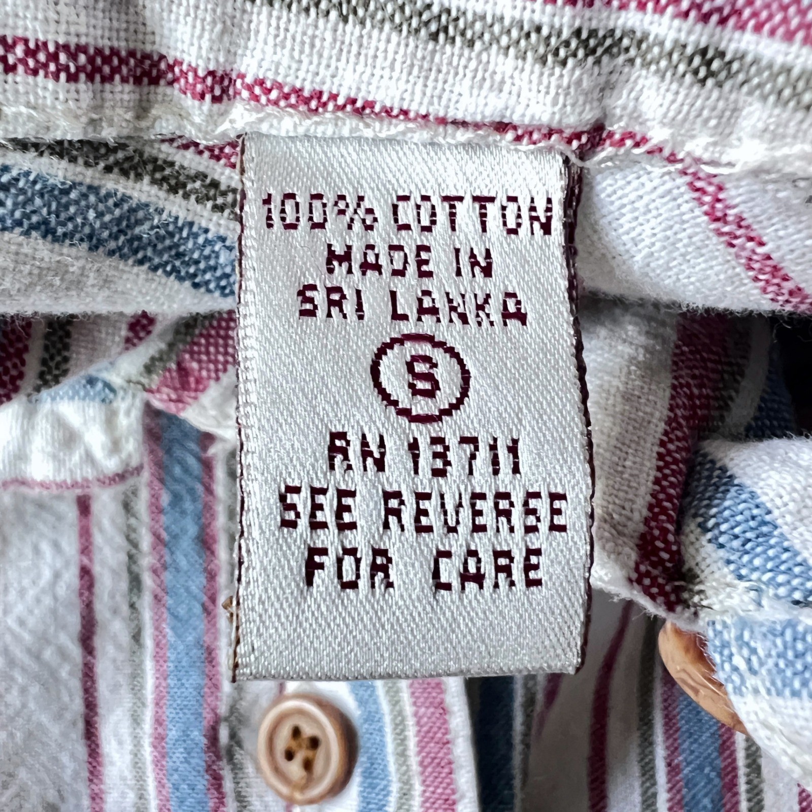 Vintage Karen Scott Striped Cotton Button Down Collar Shirt Women’s Small