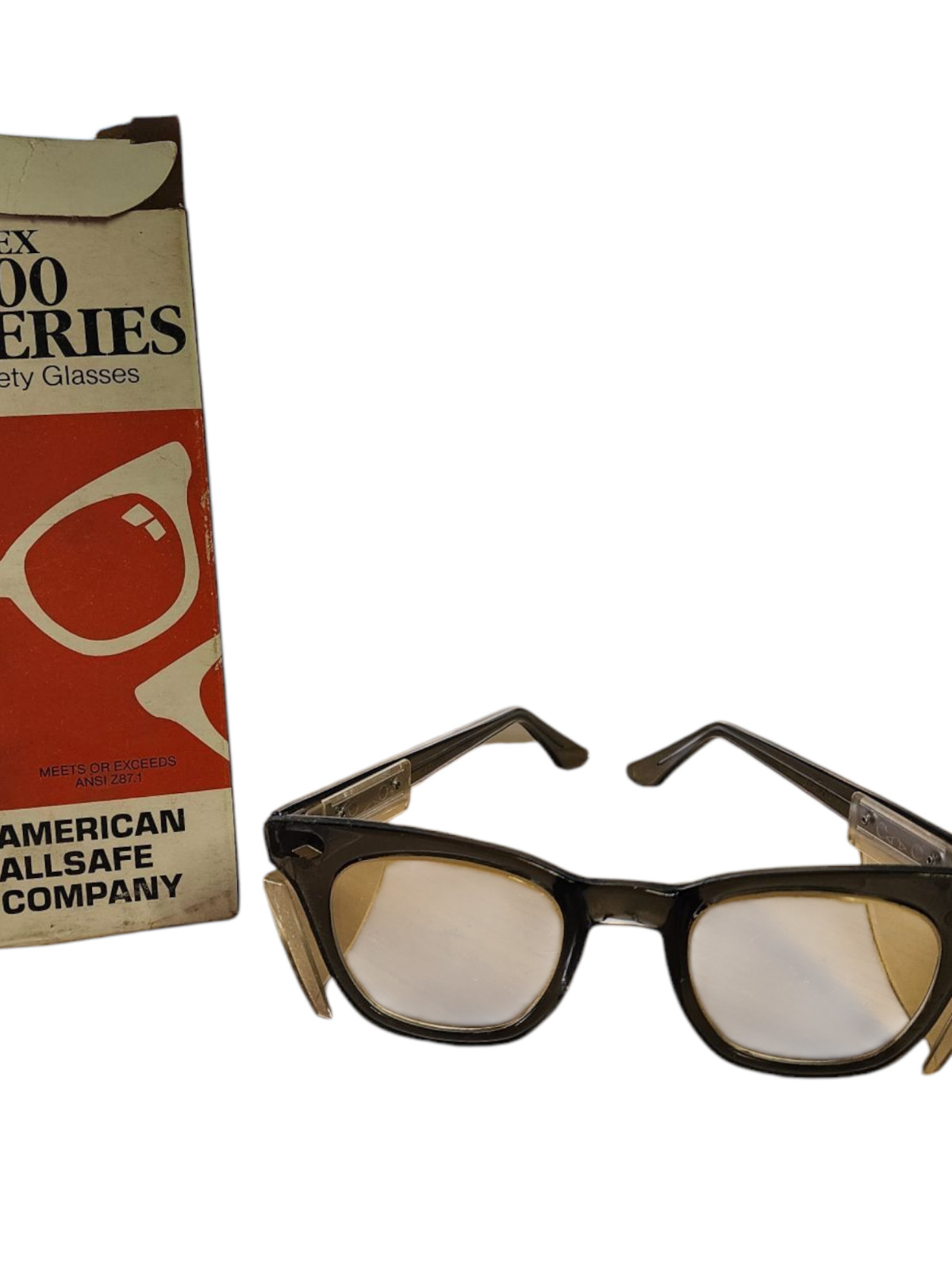 Vintage Apex 500-1 Clear F/F 148 MM Safety Glasses Steampunk Smoke Frame NOS