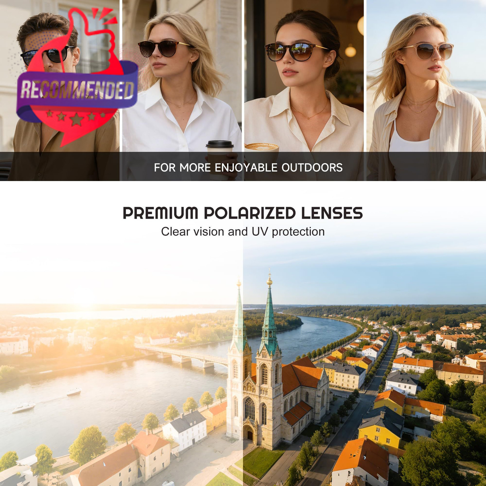 Polarized Sunglasses For Women Men- Vintage Round Sun Glasses Retro Trendy Style
