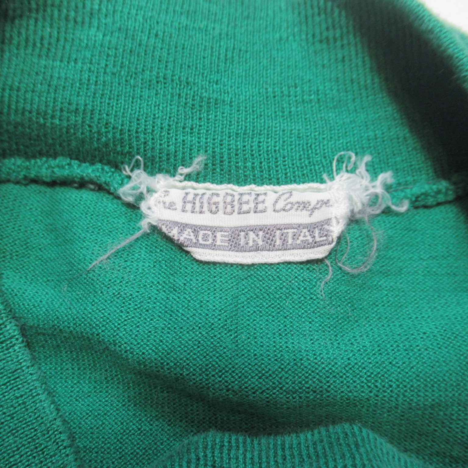 Vintage 50s 60s The Higbee Company T-Shirt Single Stitch Green Made In Italy