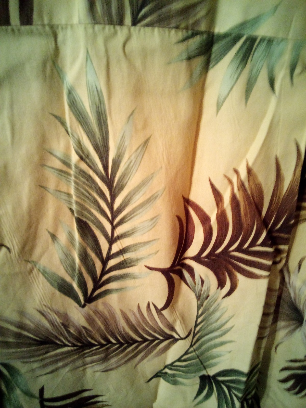 Vintage KY’s Hawaiian Shirt Men’s 3XL 100% Cotton Yello Palm Fronds Leaves~W3