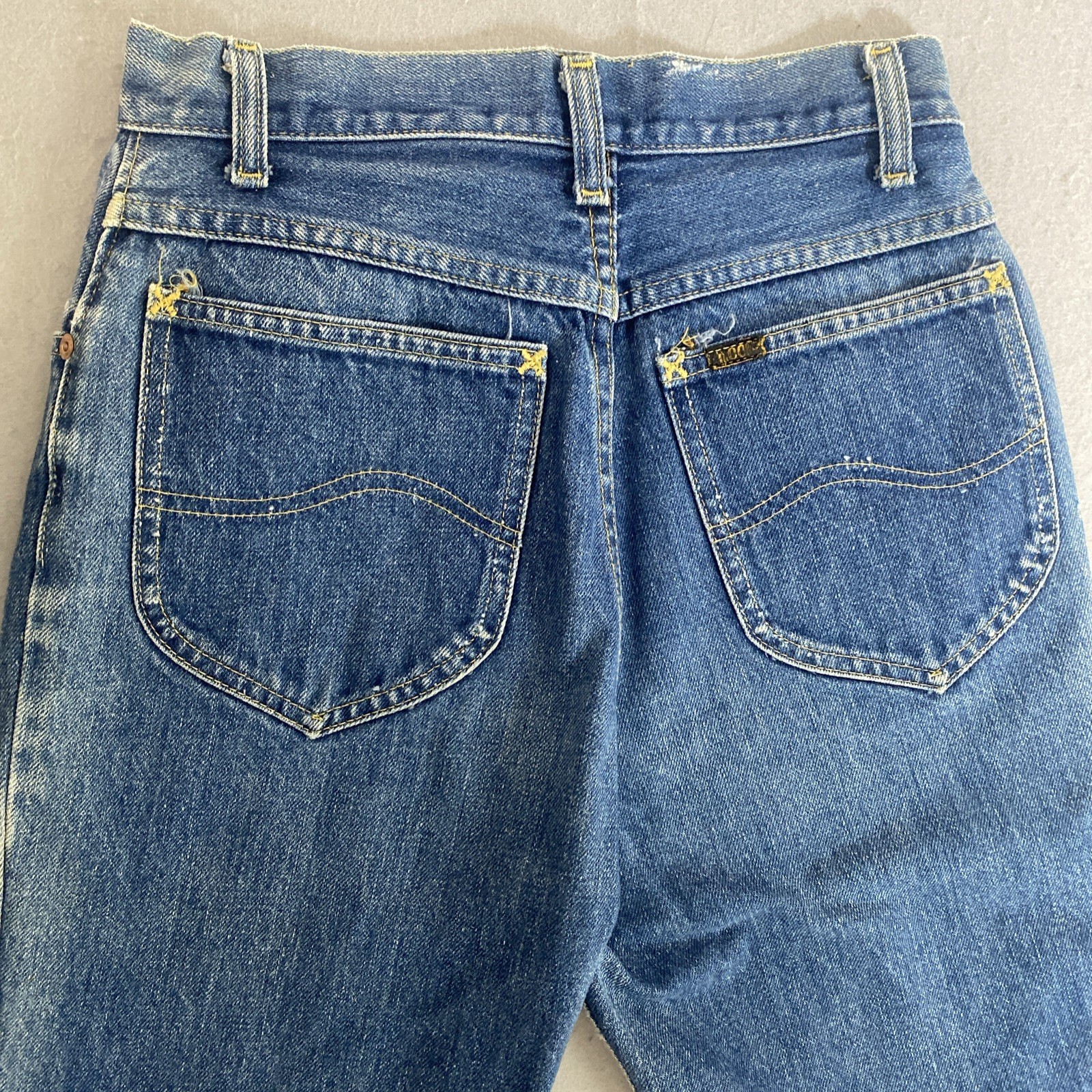 Vintage Lee Riders Blue Jeans Union Made in USA 25×27 Regular Straight Fit Faded