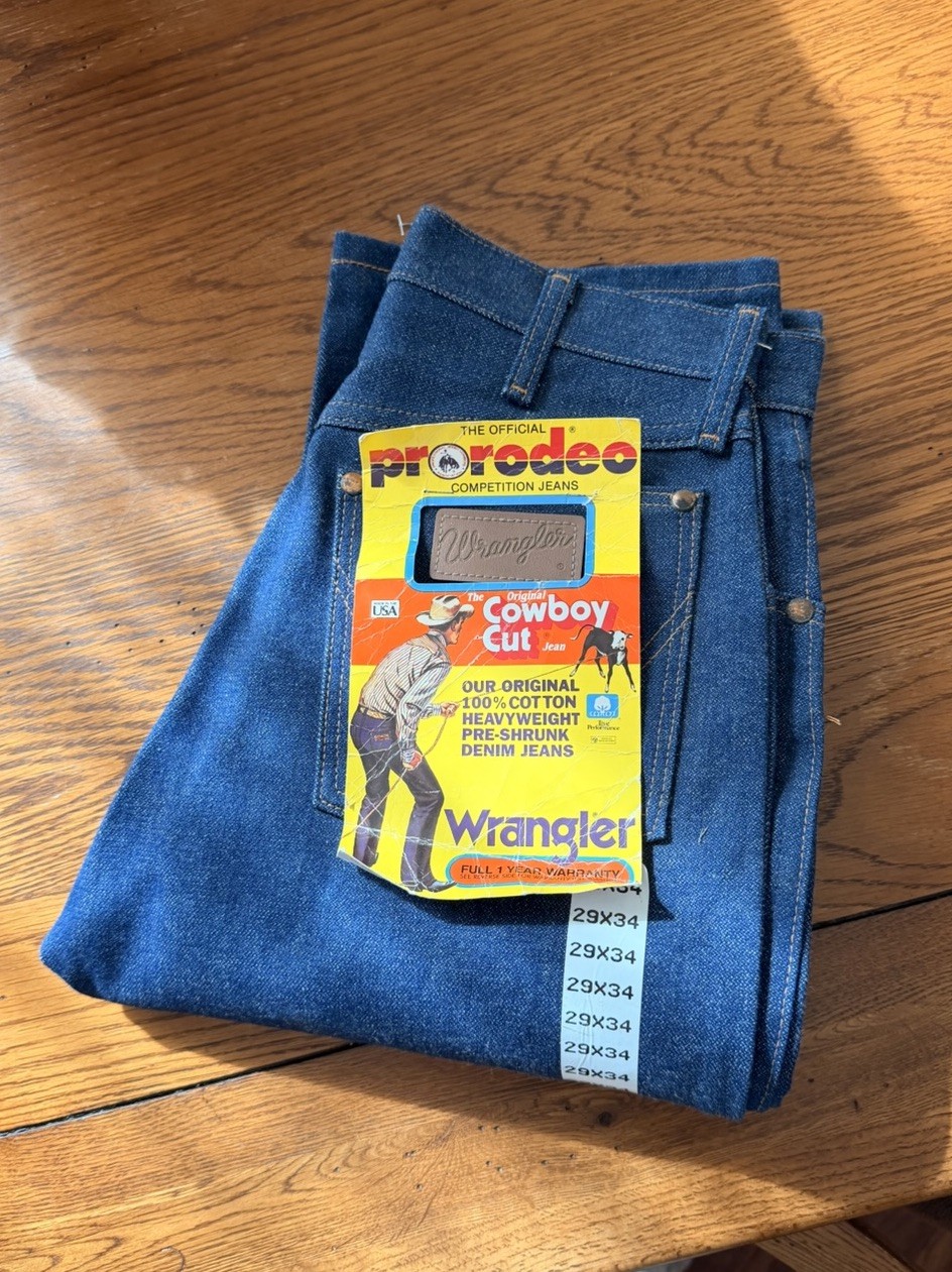 Vintage Deadstock Wrangler 13MWZ Cowboy Cut Jeans Made In USA 29×34 NWT