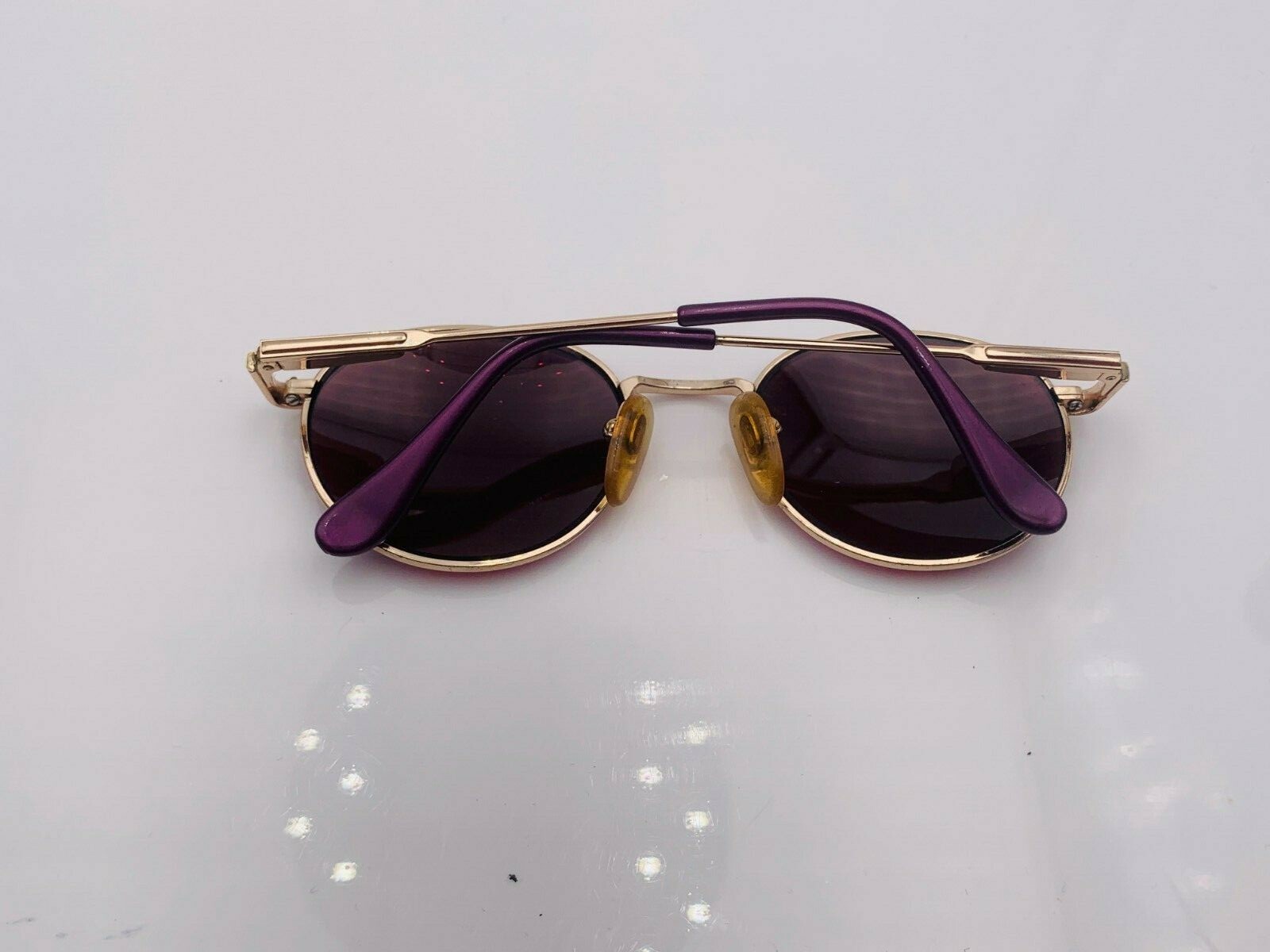 Vintage Clear Vision SCF 913 Gold Multi-Color Oval Sunglasses FRAMES ONLY