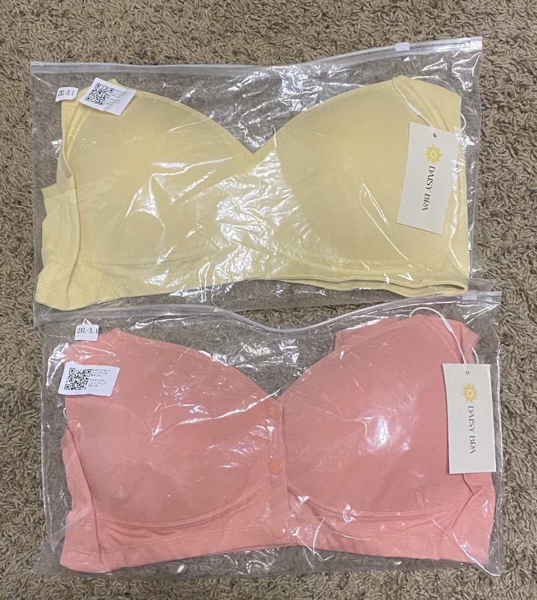 2 NEW Daisy Bras Cotton Front Snap 2XL