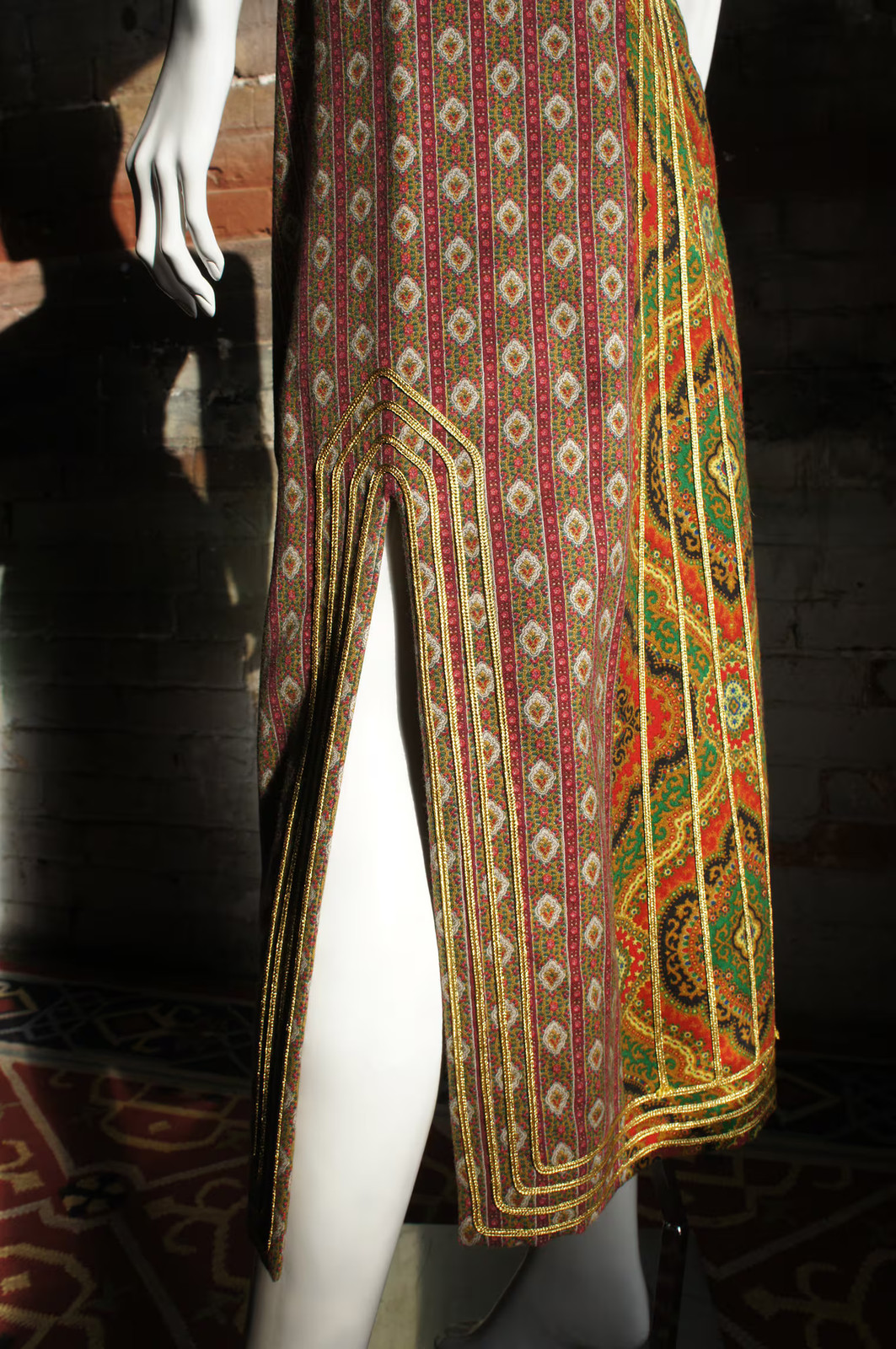 MOSCHINO COUTURE Vintage 1990s Boho Tapestry Boned Bustier Skirt FW 93/94 Runway