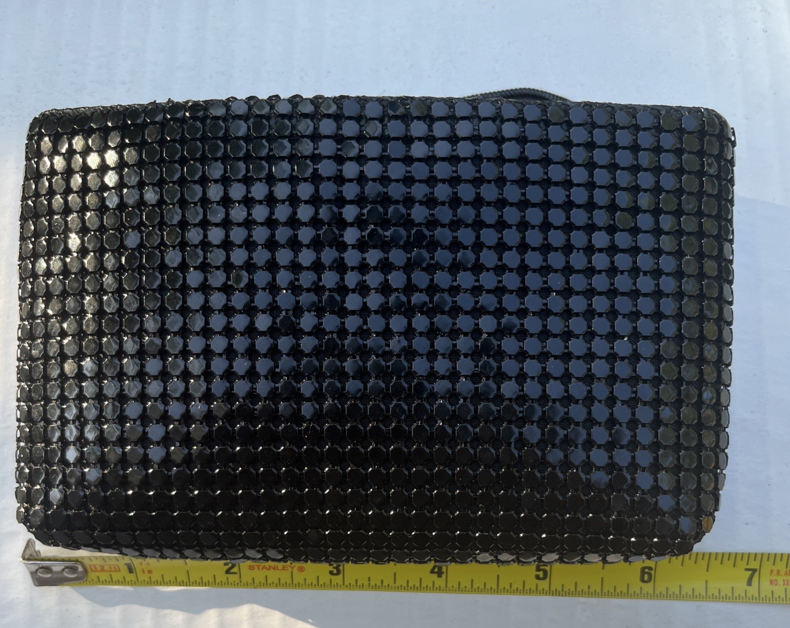 Vintage Another Y&S Original Black Metal Mesh Evening Bag Clutch 1970’s