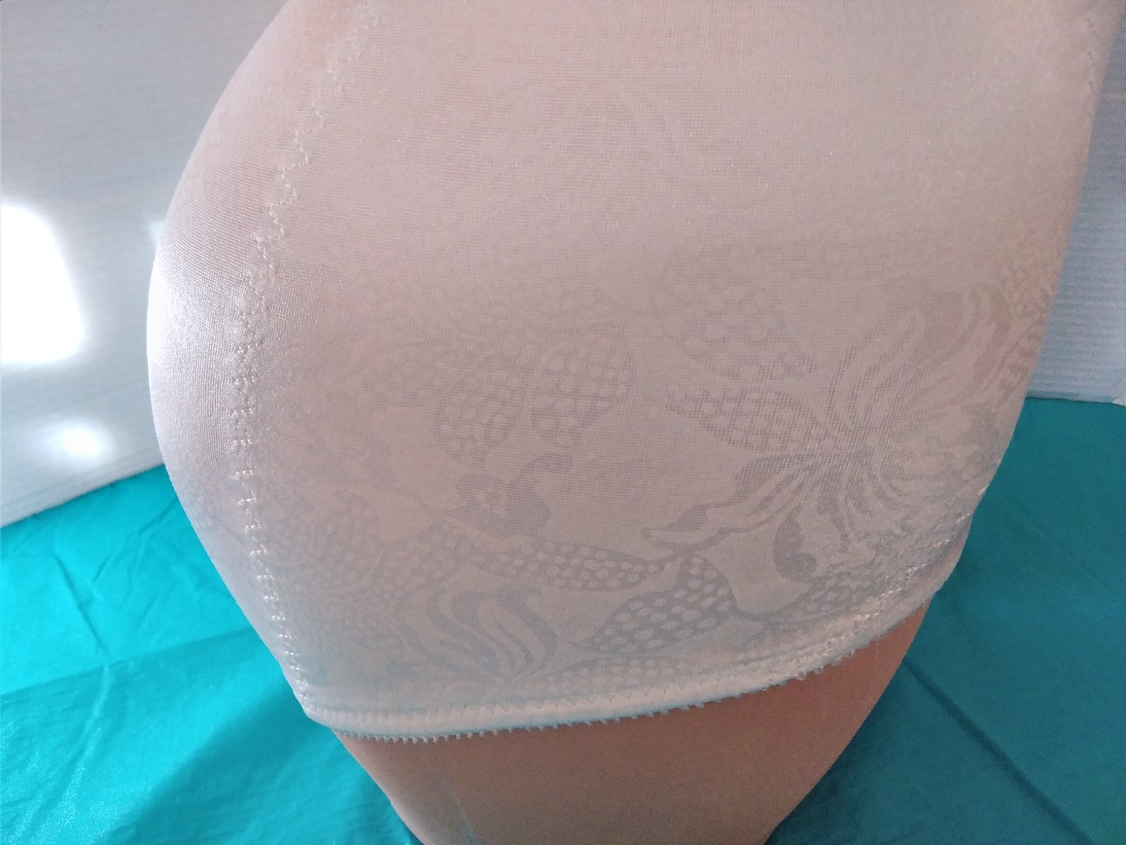 Vintage Shapewear Panties S Brocade Tummy Panel Brief White