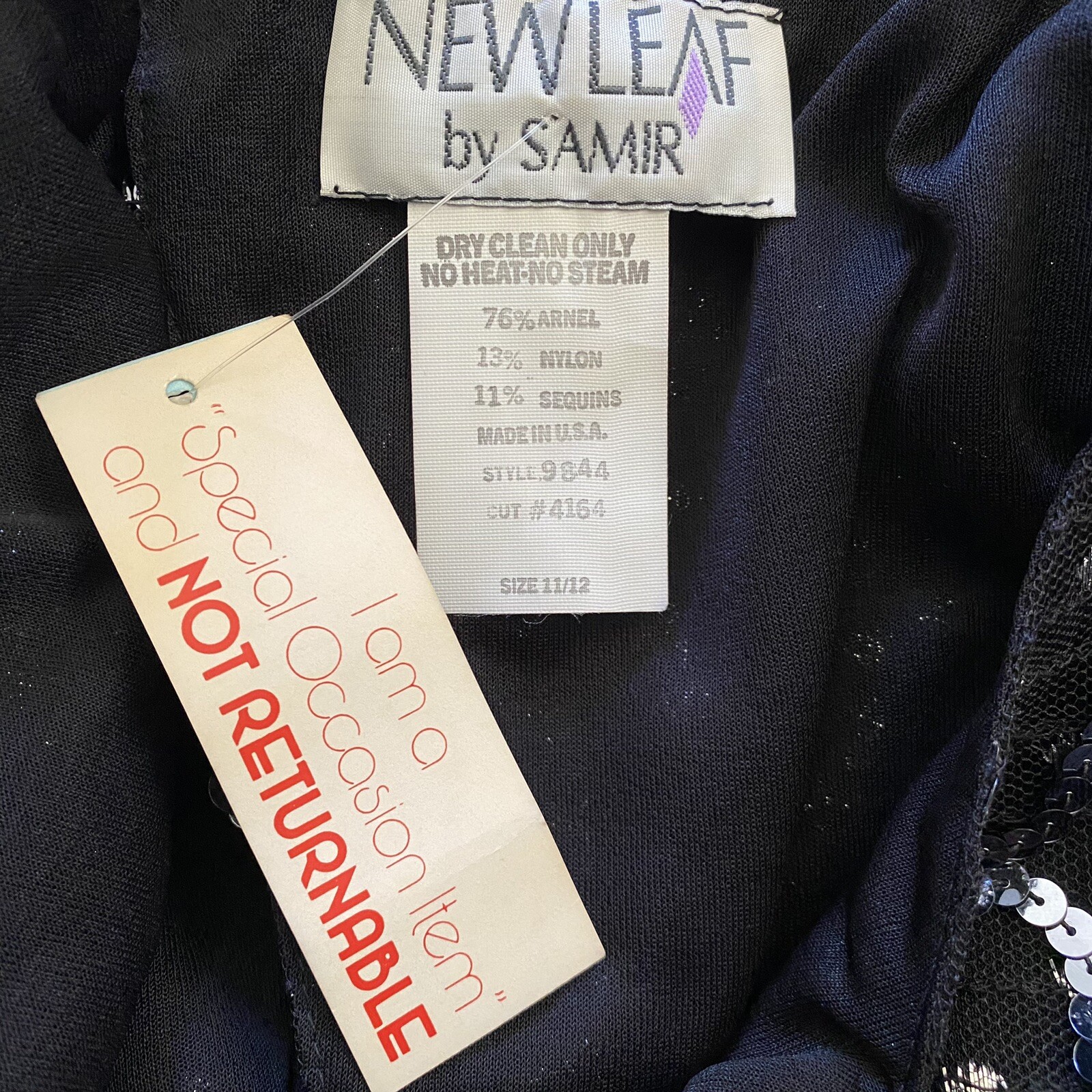 NWT $160 Vintage 80s New Leaf by Samir Cocktail Sequins Disco Dress Size 11/12