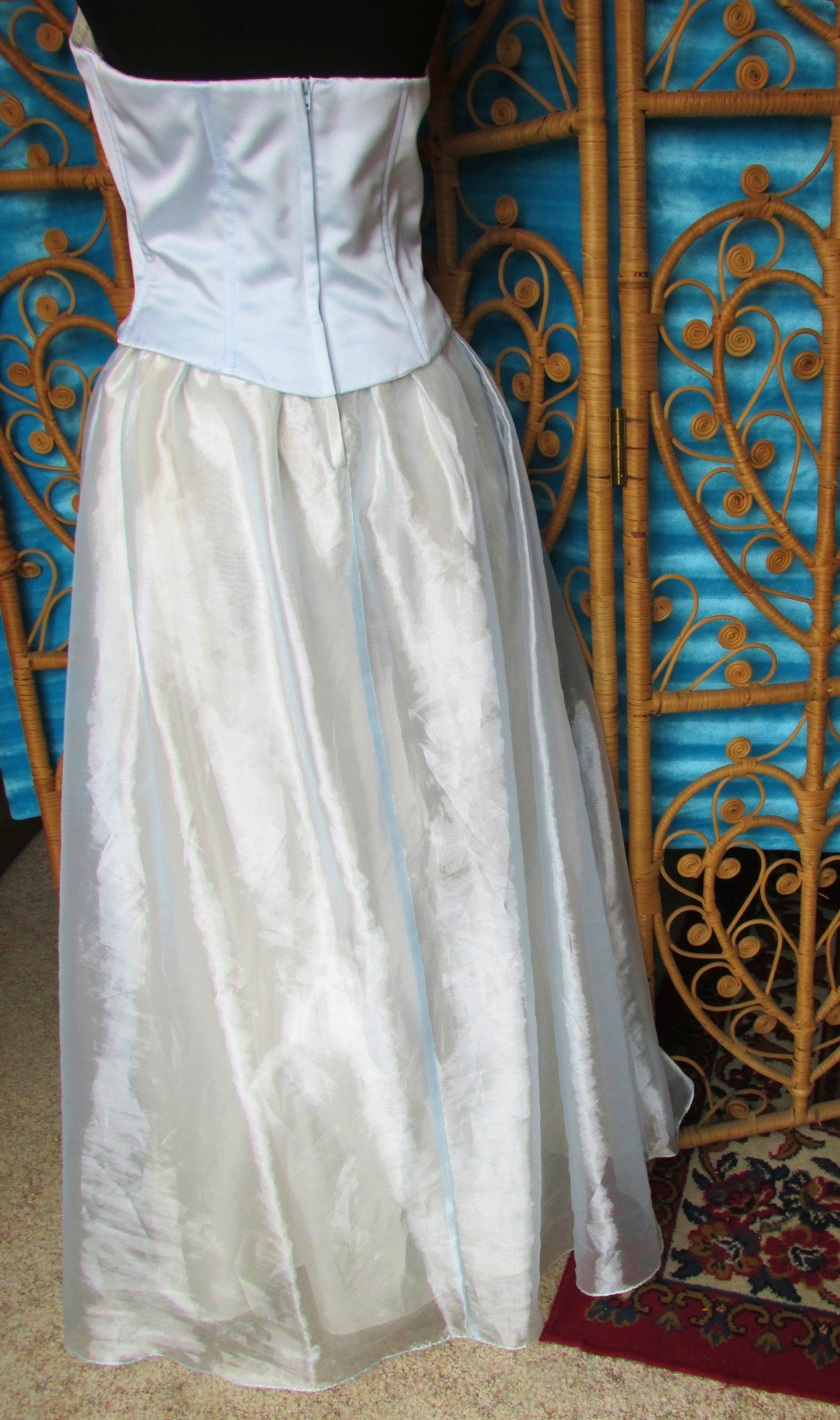 Vintage ROBERTA Pale Blue Corset Bodice Prom Gown Dress Special Occasion SZ 9/10