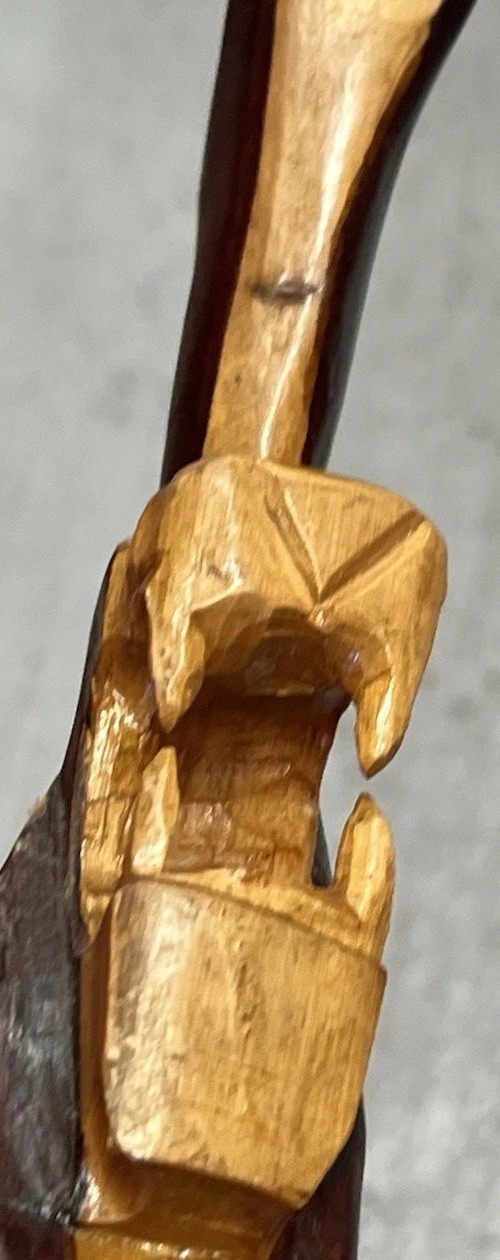 JAMAICA SNAKE Fangs Cane WALKING STICK Carved Hand made WOOD 44” Wooden