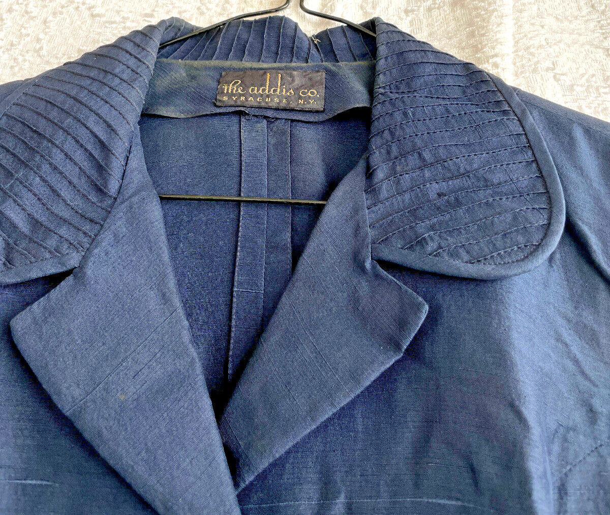 VTG 1940s Navy Blue Dress Jacket Skirt Set Addis Co. Lipman Syracuse NY 3 Piece