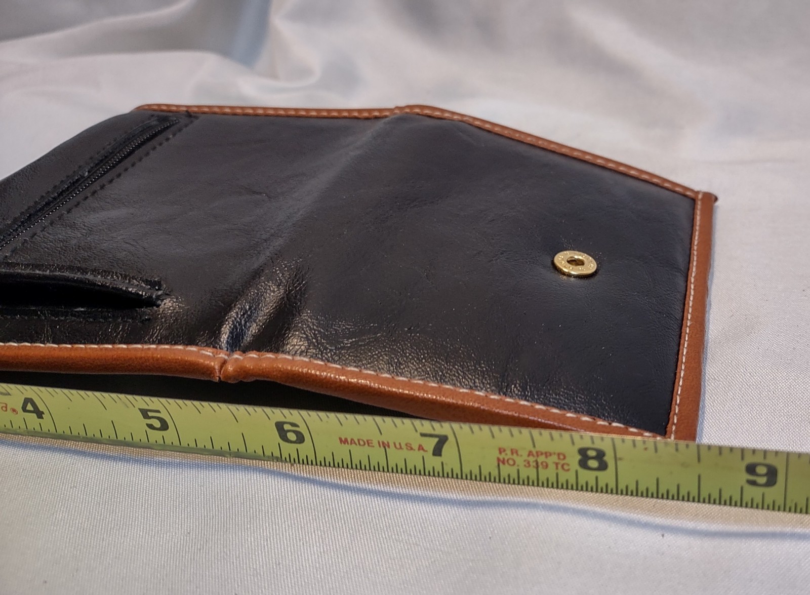 Vintage 1991 Courreges Paris Black/Brown Leather Wallet
