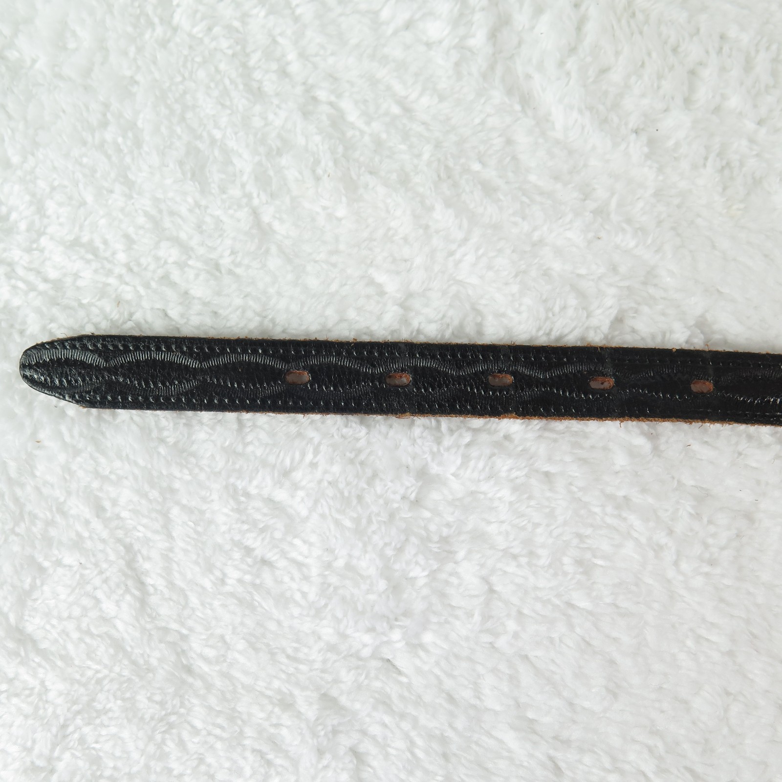 Beaded Native Belt Vintage Cowhide Hand Beading sz 36 Narrow China Made Black