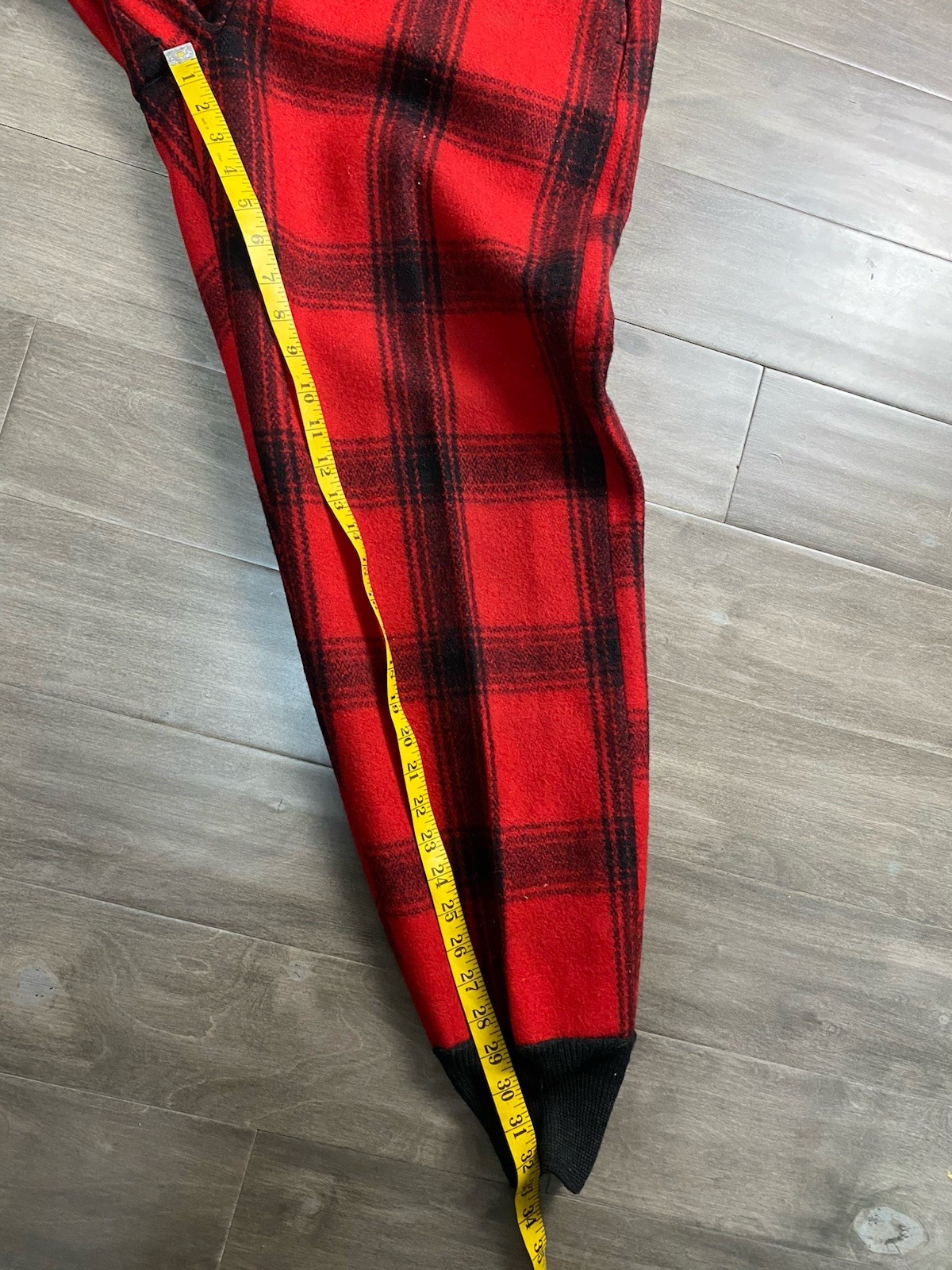 Vintage Sears Wool Hunting Pant 36×32 Jc Higgins Plaid Check Red Knickerbocker