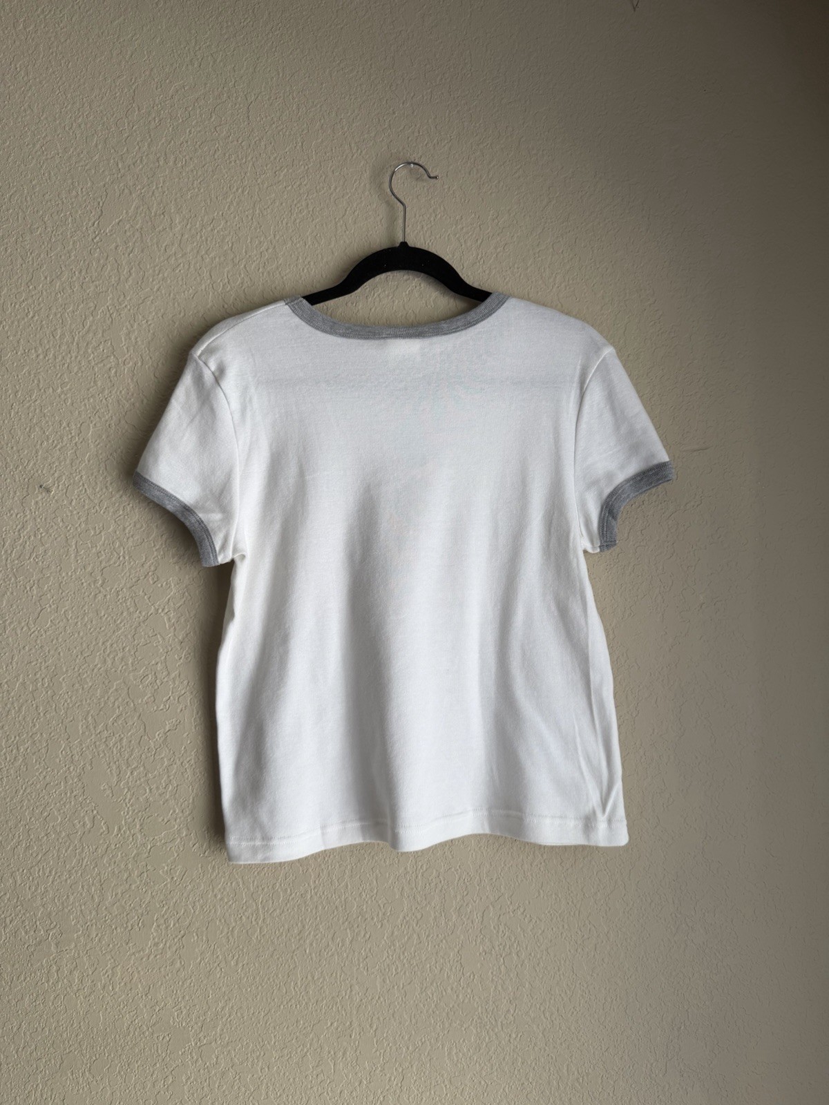 Vintage 2000s Y2K NASCAR Fast Toys Women’s White And Grey Ringer Tee Size L