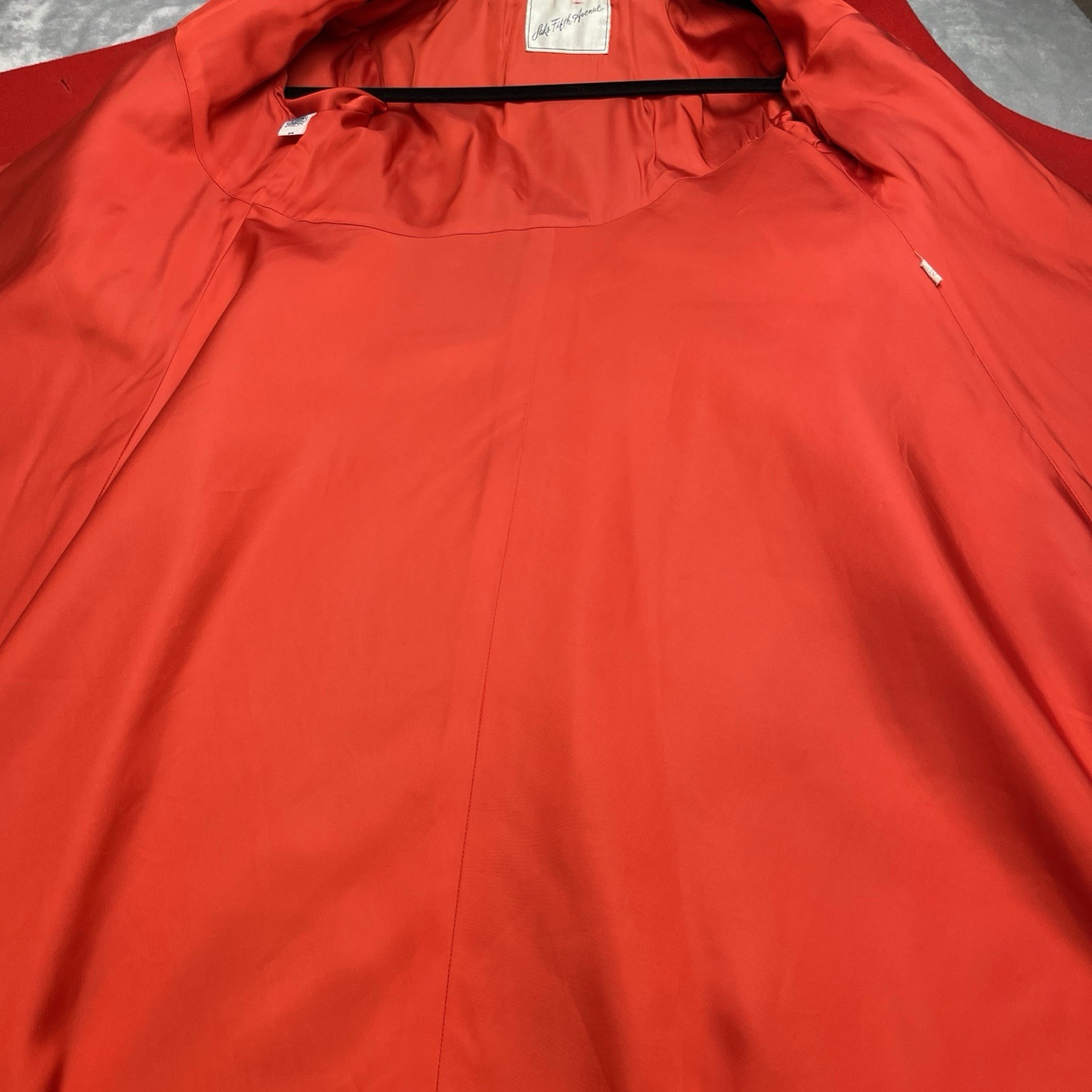 Vtg Christian Dior Saks Fifth Avenue Womens MCM Wool Coat Sz 10 Apple Red Long