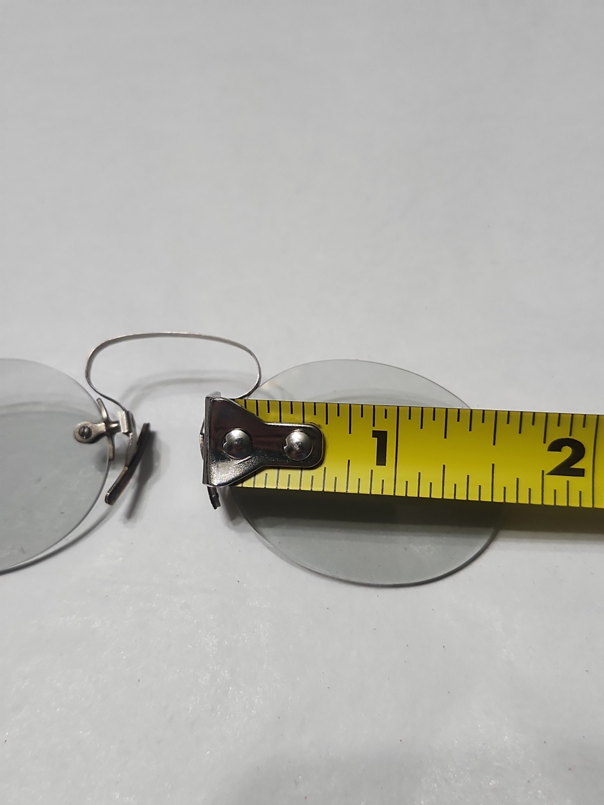 Antique Pince Nez Eyeglasses Silver Oval