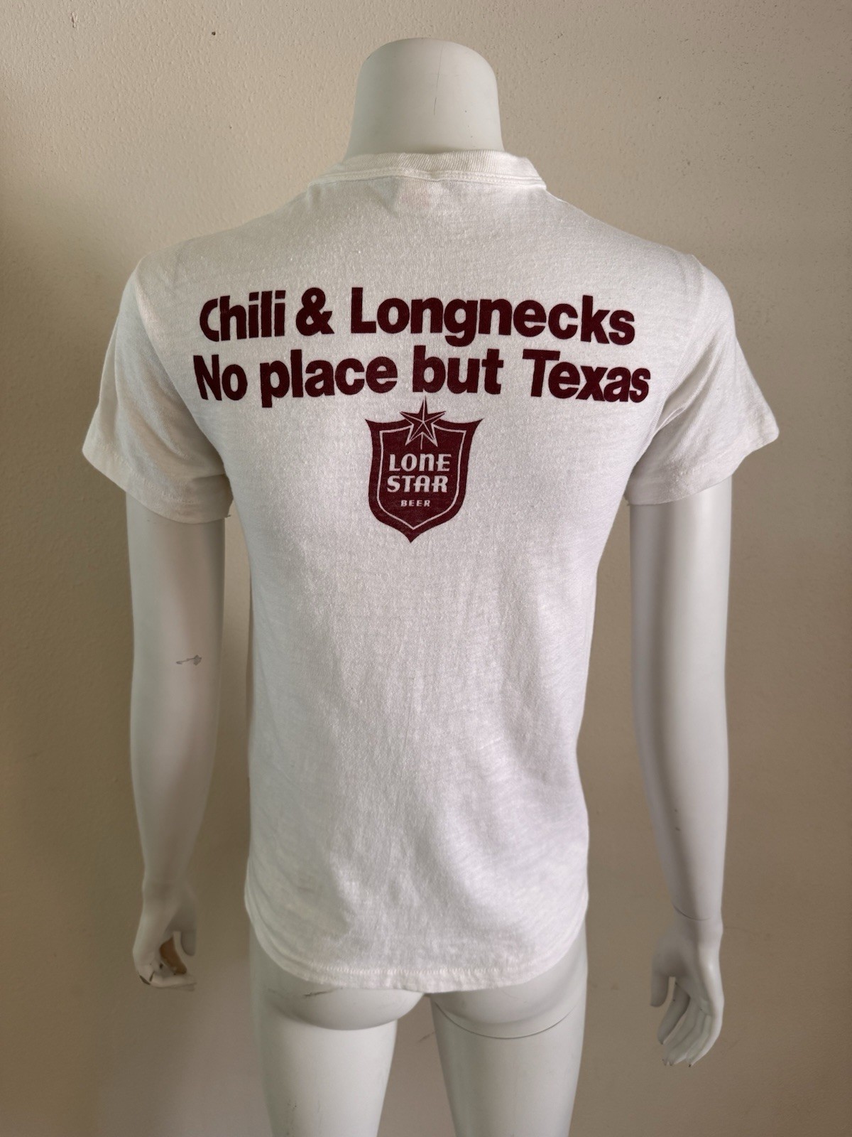 1979 Lone Star Beer Chili Cook Off T Shirt Womens XS Small USA Tee 70s Vintage