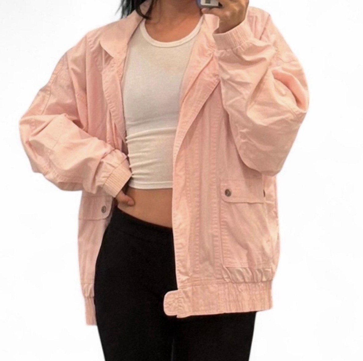 Vintage Gloria Vanderbilt Bubblegum Pink 90 Athletic Cotton Bomber Jacket Medium