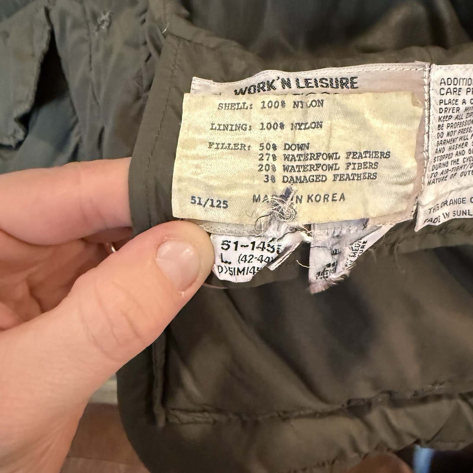 Vintage 60s Sears Work’n Leisure Reversible Prime Goose Down Hunting Jacket Lrg