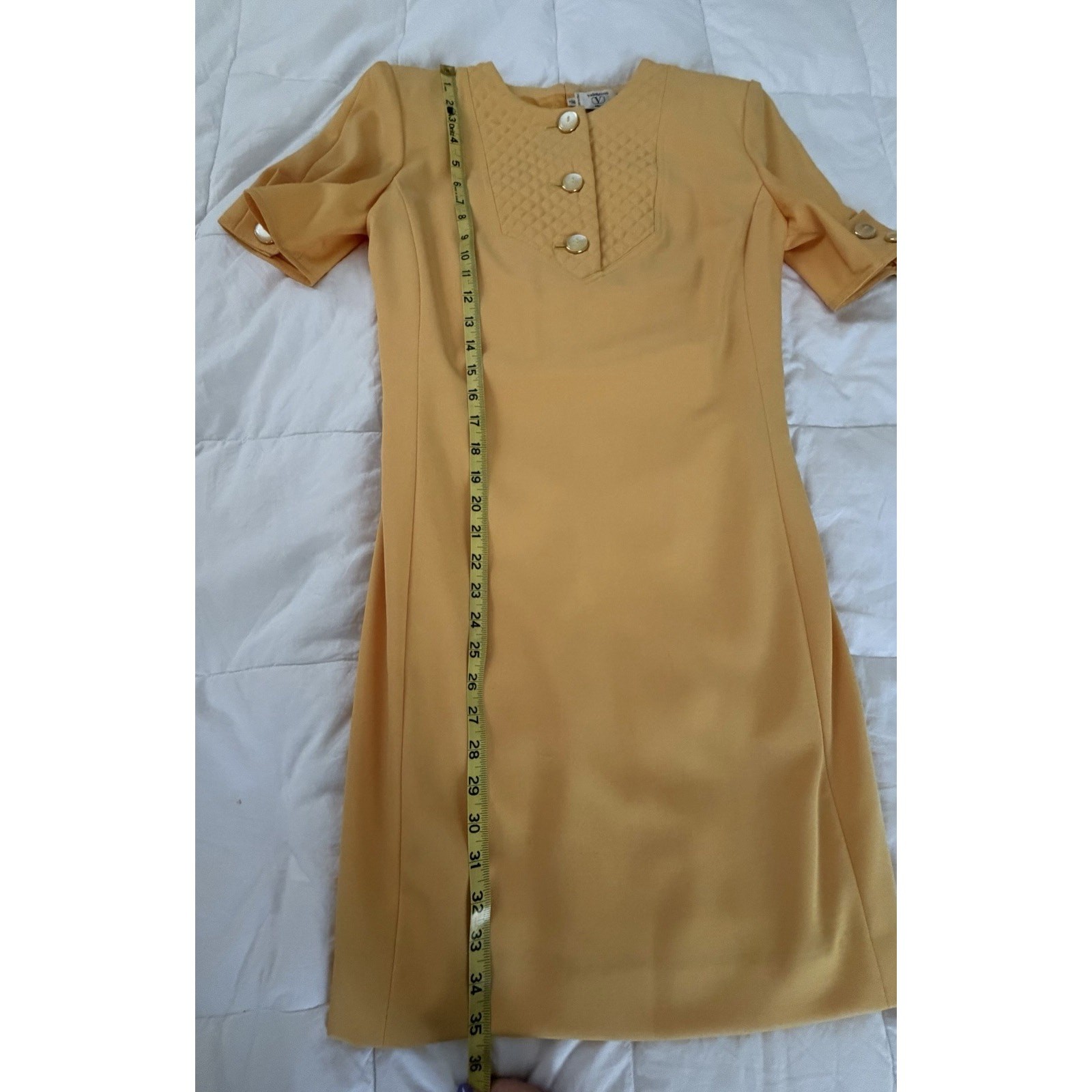 Valentino Orange Shift Dress Vintage 90s Size IT 38 US 4 Miss V Button Up Italy