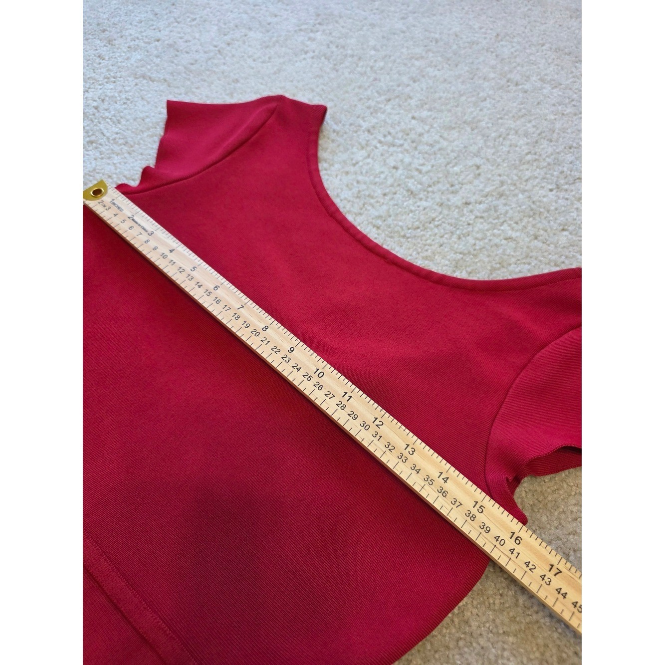 BCBGMaxAzria Vintage Raspberry Red Bodycon Boatneck Sheath Dress Size M
