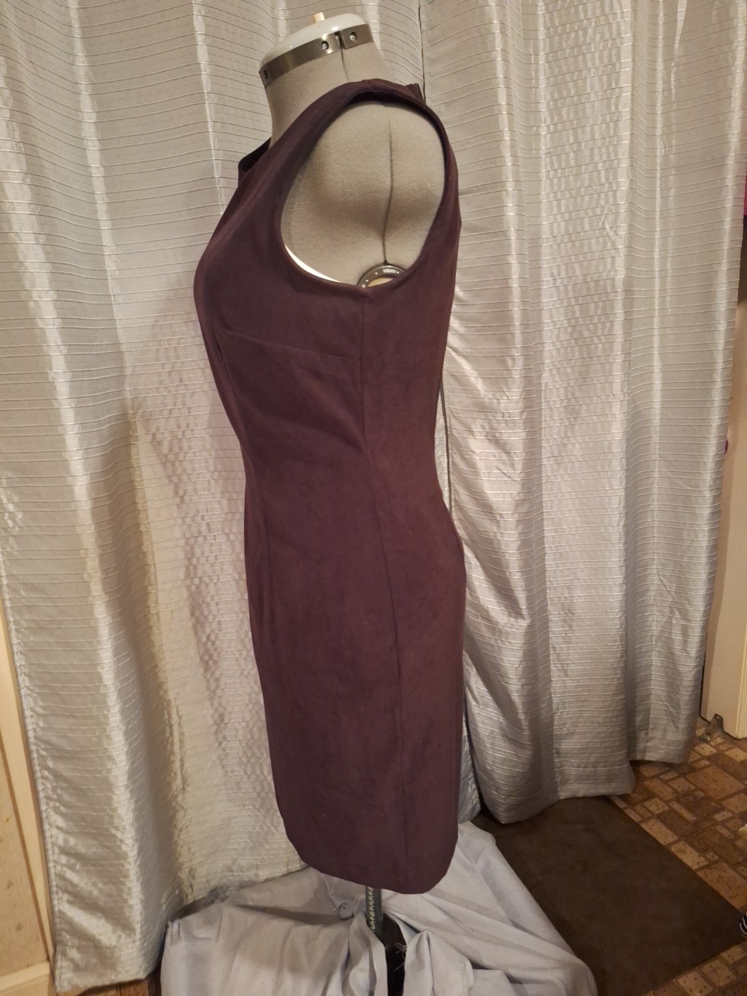 Vintage Womens Sz. 10 By Worthington-Velveteen Dress & Long Jacket in Deep Plum