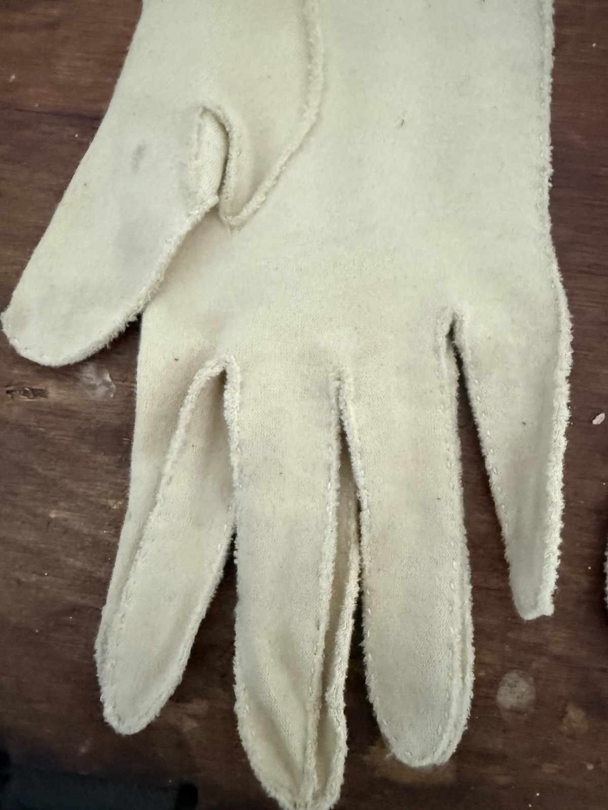 Vintage 1950s Beaded Opera Gloves Cream White Silver Starburst Mid Century MCM