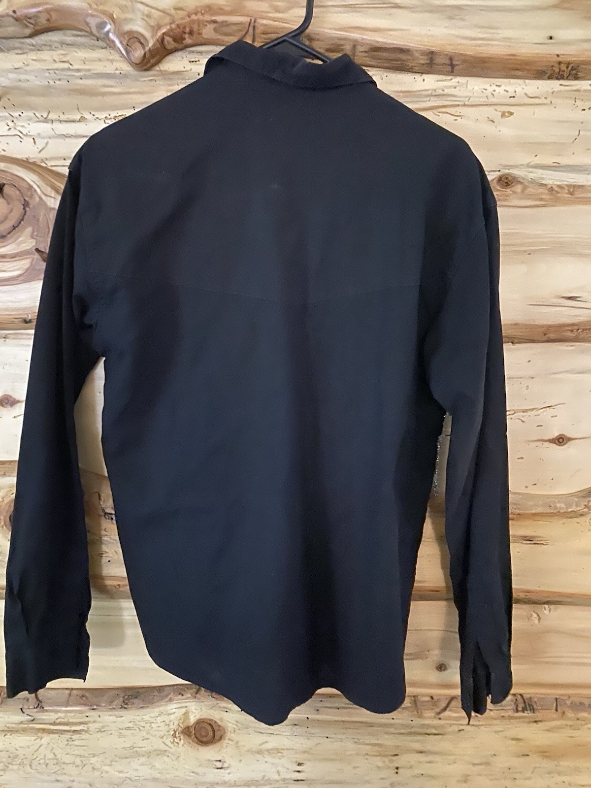Wemons Vintage Country Shirt Long Sleeves Beautiful Beads Black & Silver