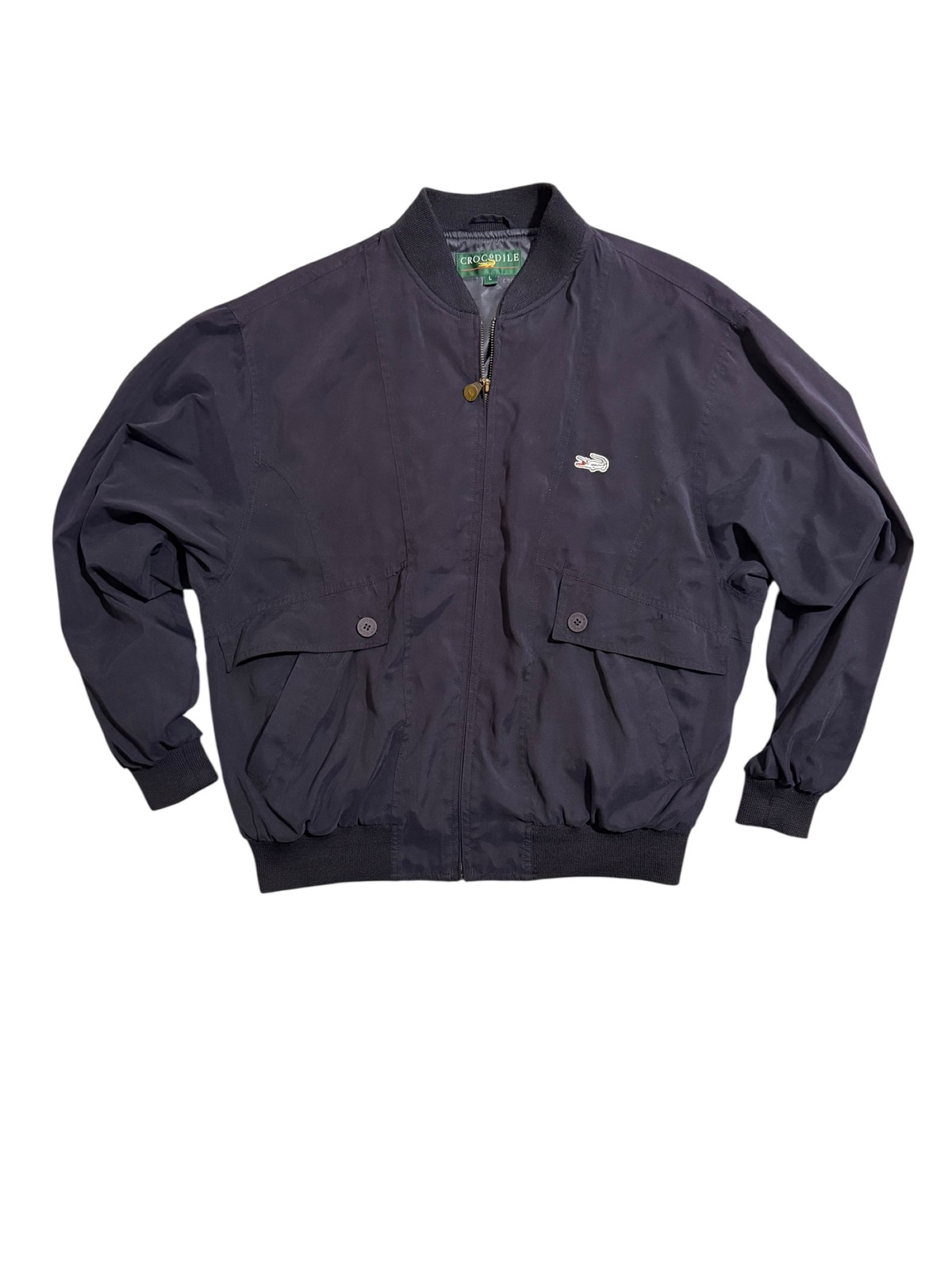 Men’s L Navy Blue Crocodile Bomber Jacket