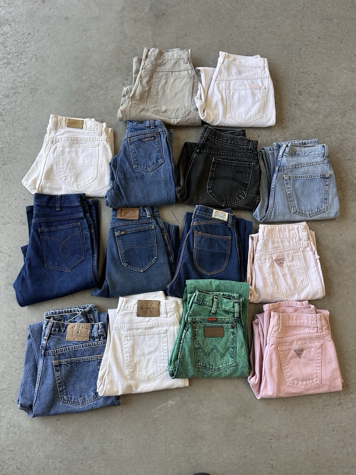 Lot Of 18 Vintage Jeans Guess Lee CK Levi’s Women’s Denim Small Waisted 80s 90s