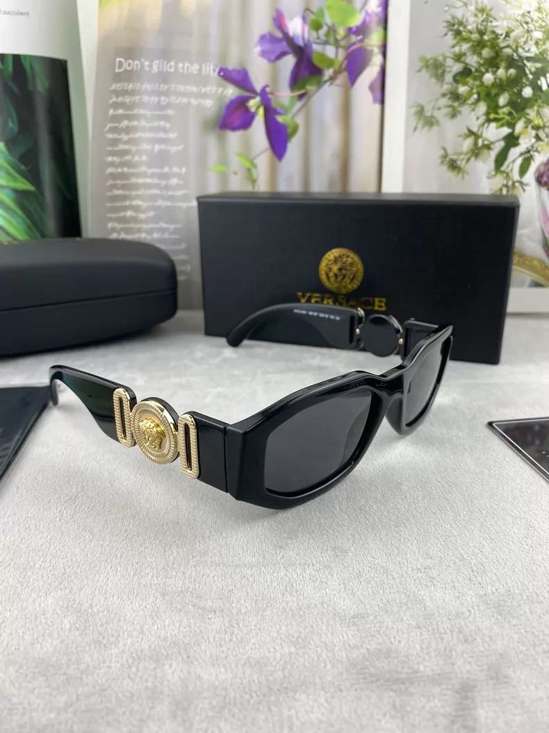 Versace Classic MOD.4361 53 18-140mm Unisex Black Fashion Oval Sunglasses New
