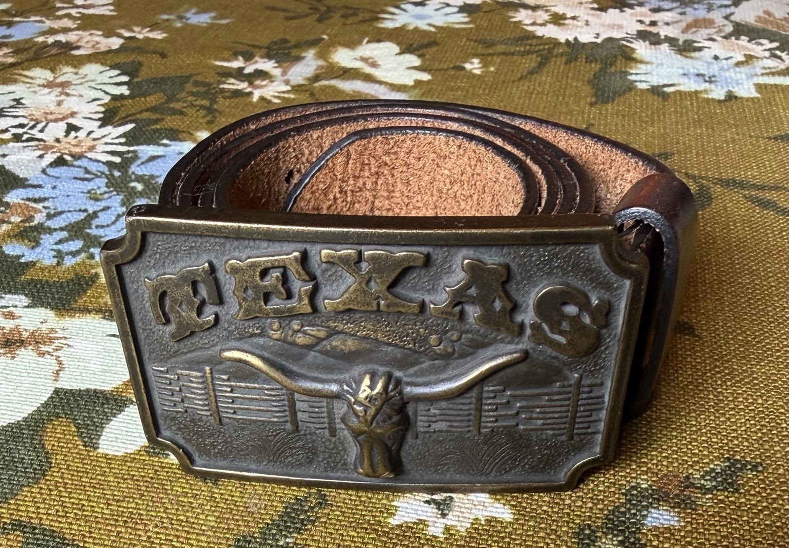 Texas Longhorn Cattle Skull Steer Western Cowboy Cowgirl Vintage Belt Buckle